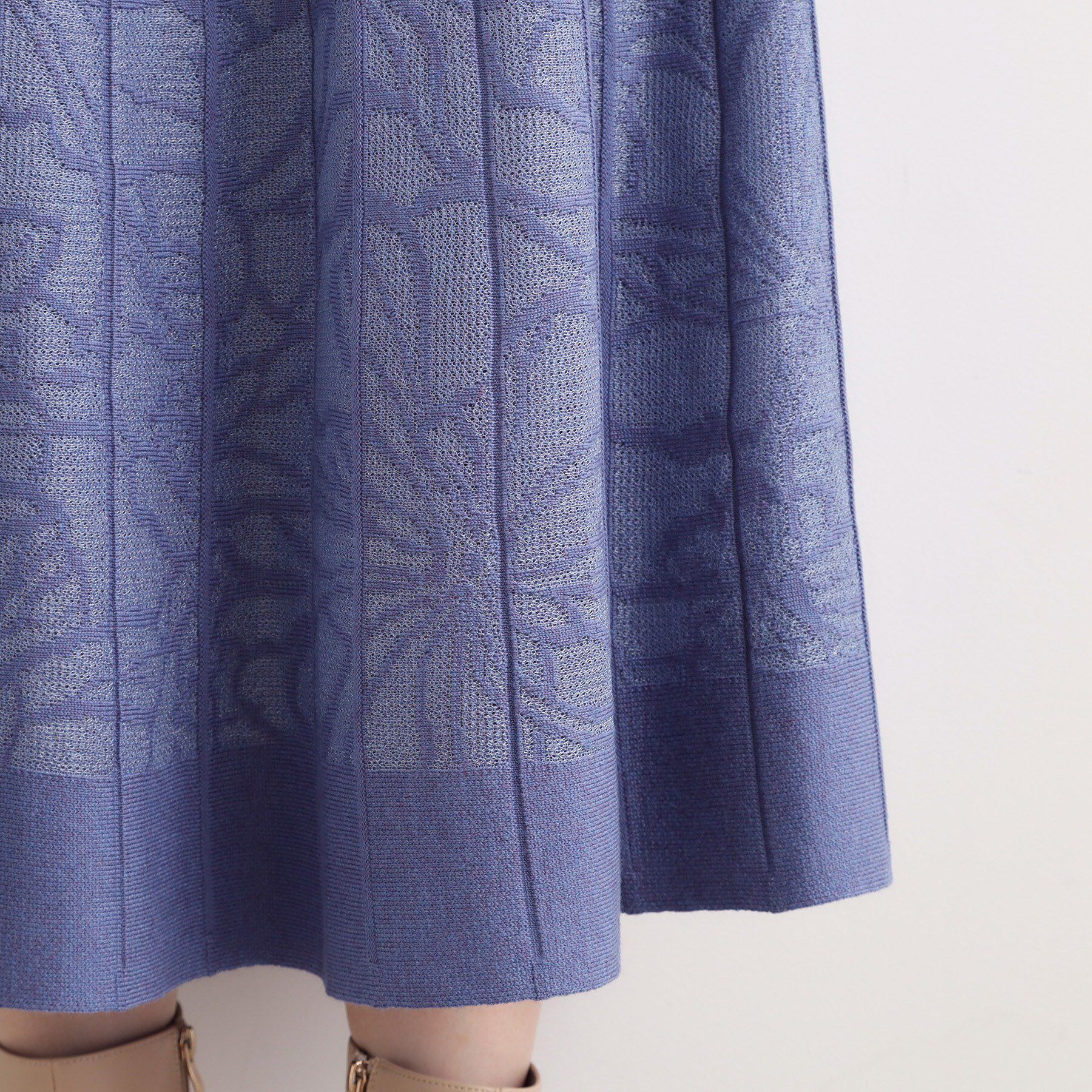 grove「【SET UP対応】レース柄ジャカードプリーツ風ニットスカート」|スカート|