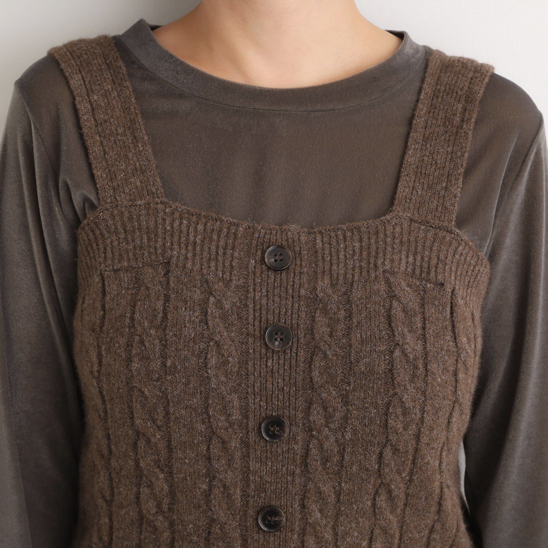 grove「【SETITEM】ケーブルニットビスチェ」|ニット・セーター|