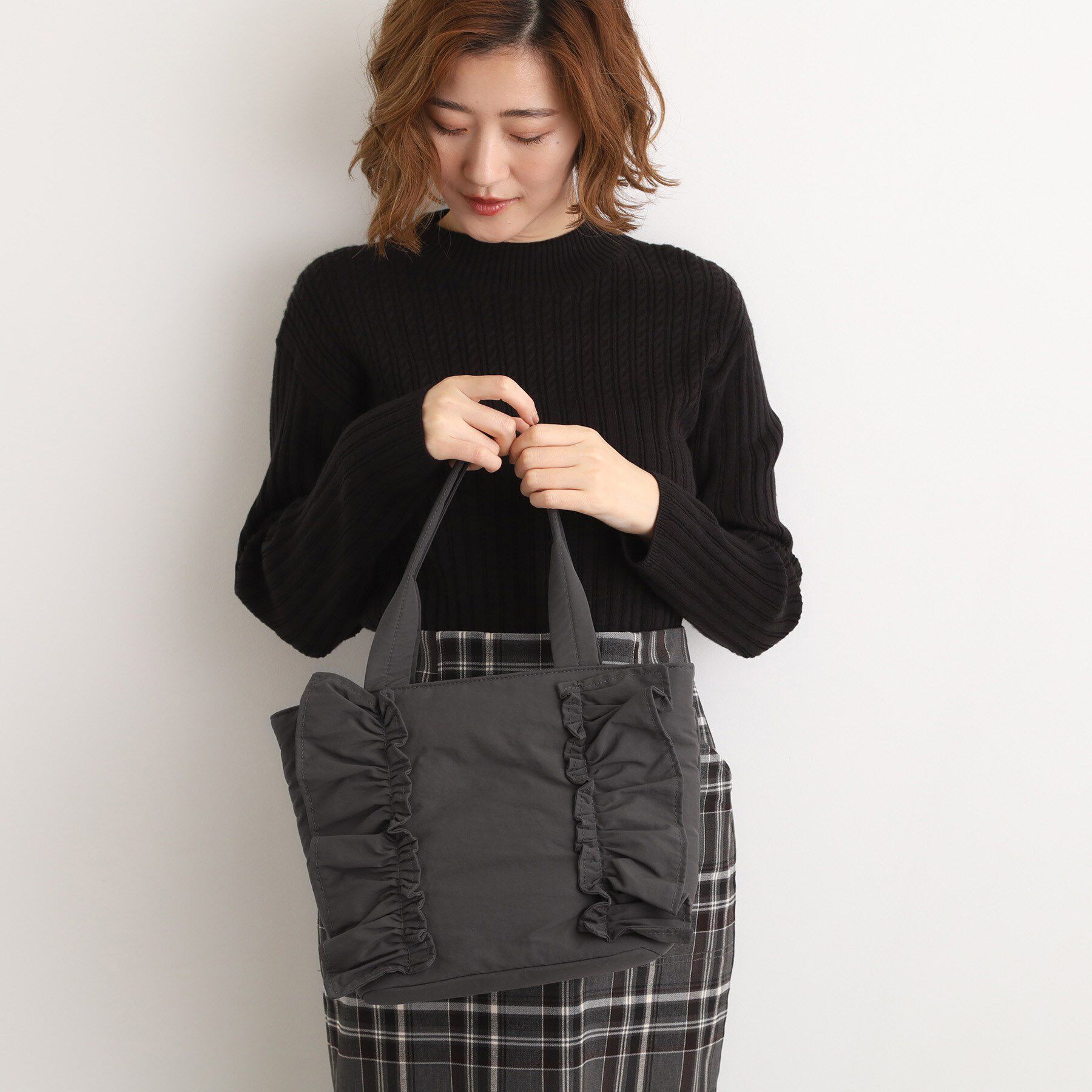grove「【撥水】縦フリル2WAYトート」|トートバッグ|