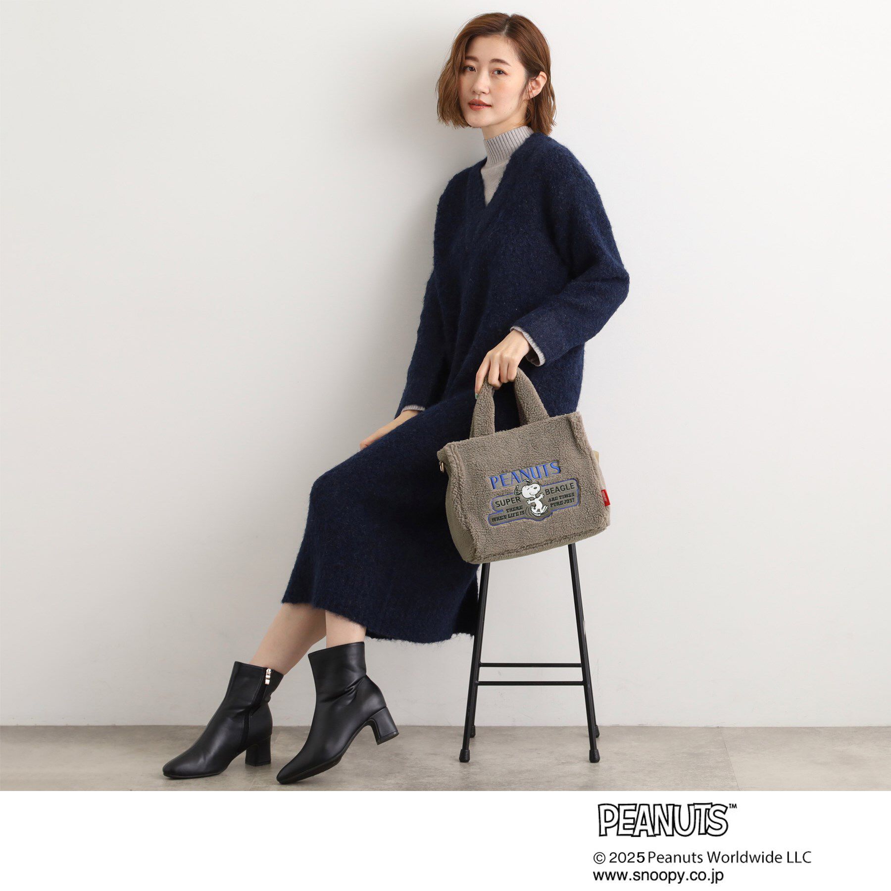 grove「【PEANUTS】ボアスクエア2WAYトート」|トートバッグ|