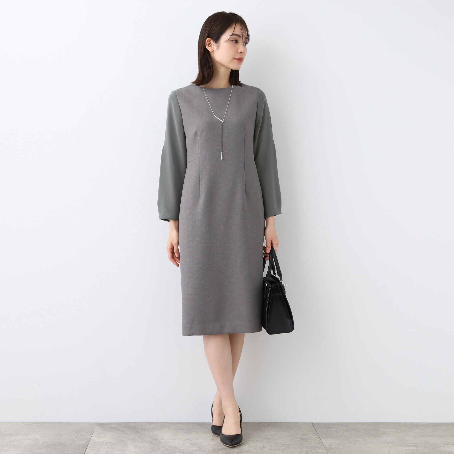 INDIVI「【洗える／スーツ】ストレートラインワンピース」|ワンピース|