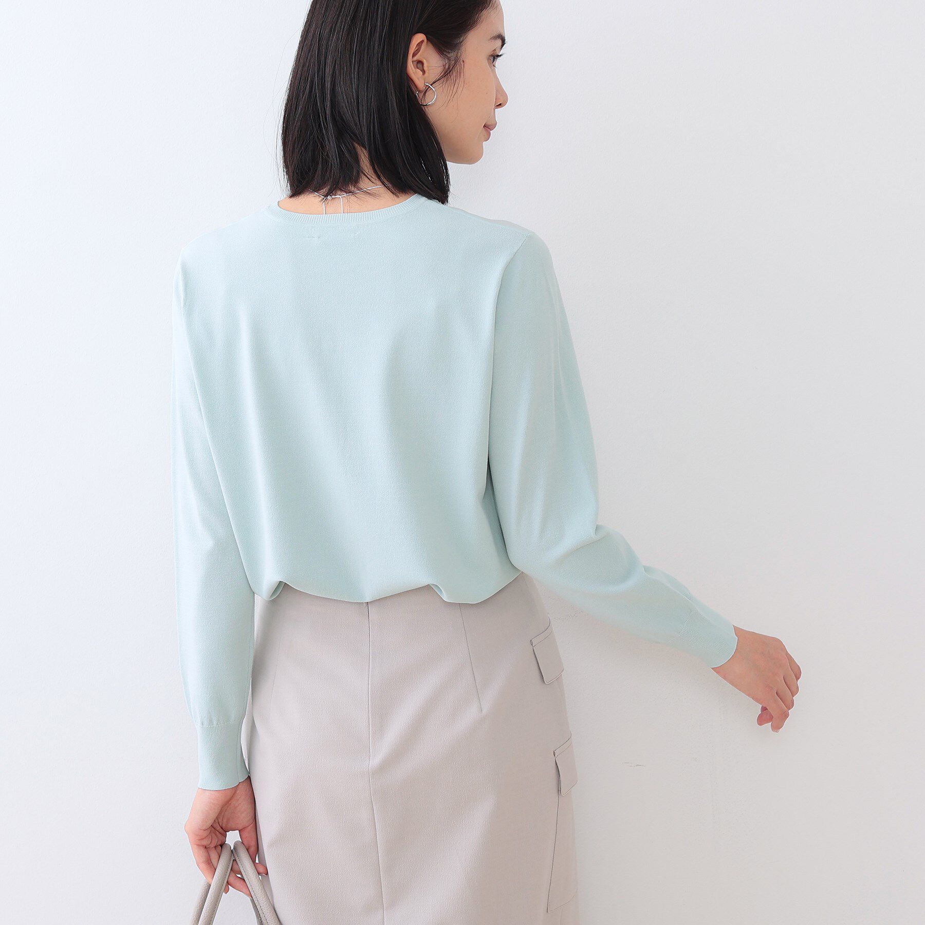 INDIVI「【洗える】ブラウスコンビ ニットカーディガン」|カーディガン|