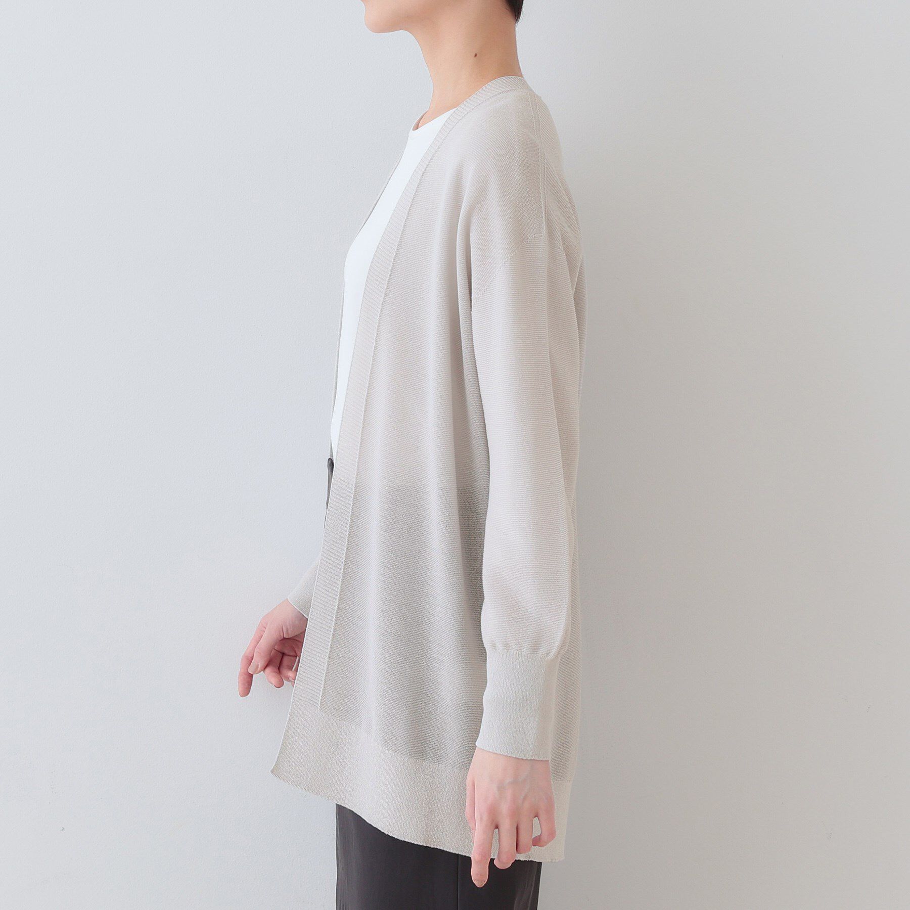 INDIVI「【洗える／和紙混素材】ドライタッチニットカーディガン」|カーディガン|