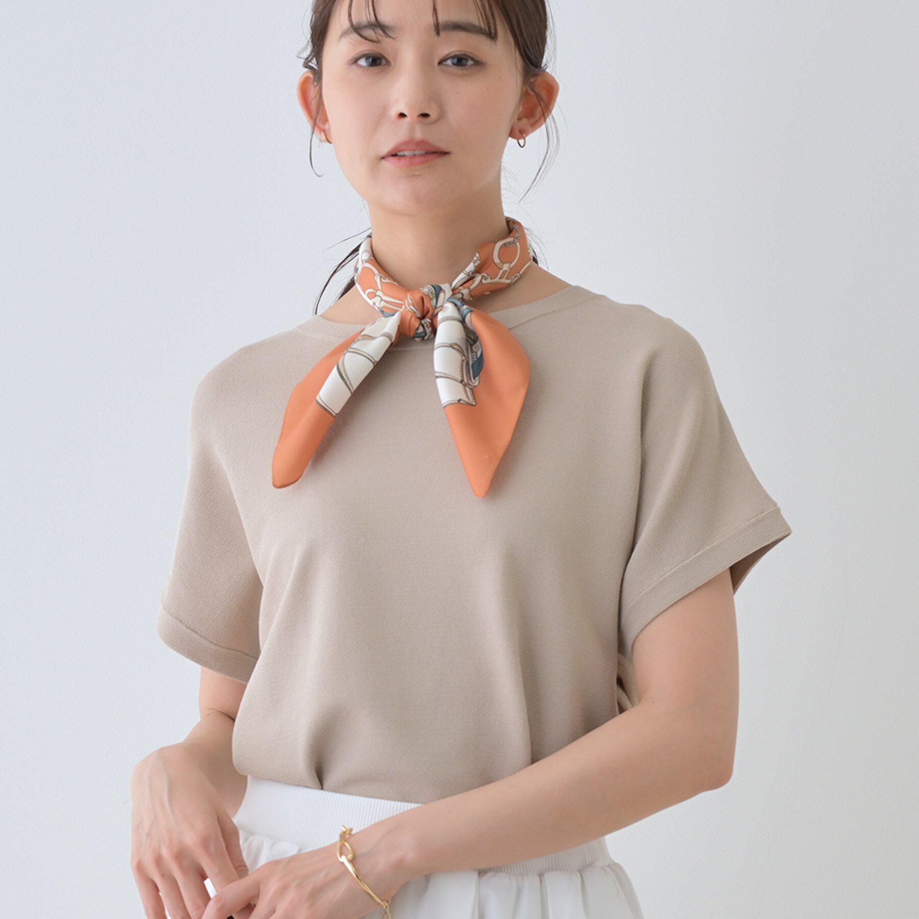 INDIVI「新色登場！【洗える／清涼感】レーヨンストレッチ フレンチスリーブニット」|ニット・セーター|