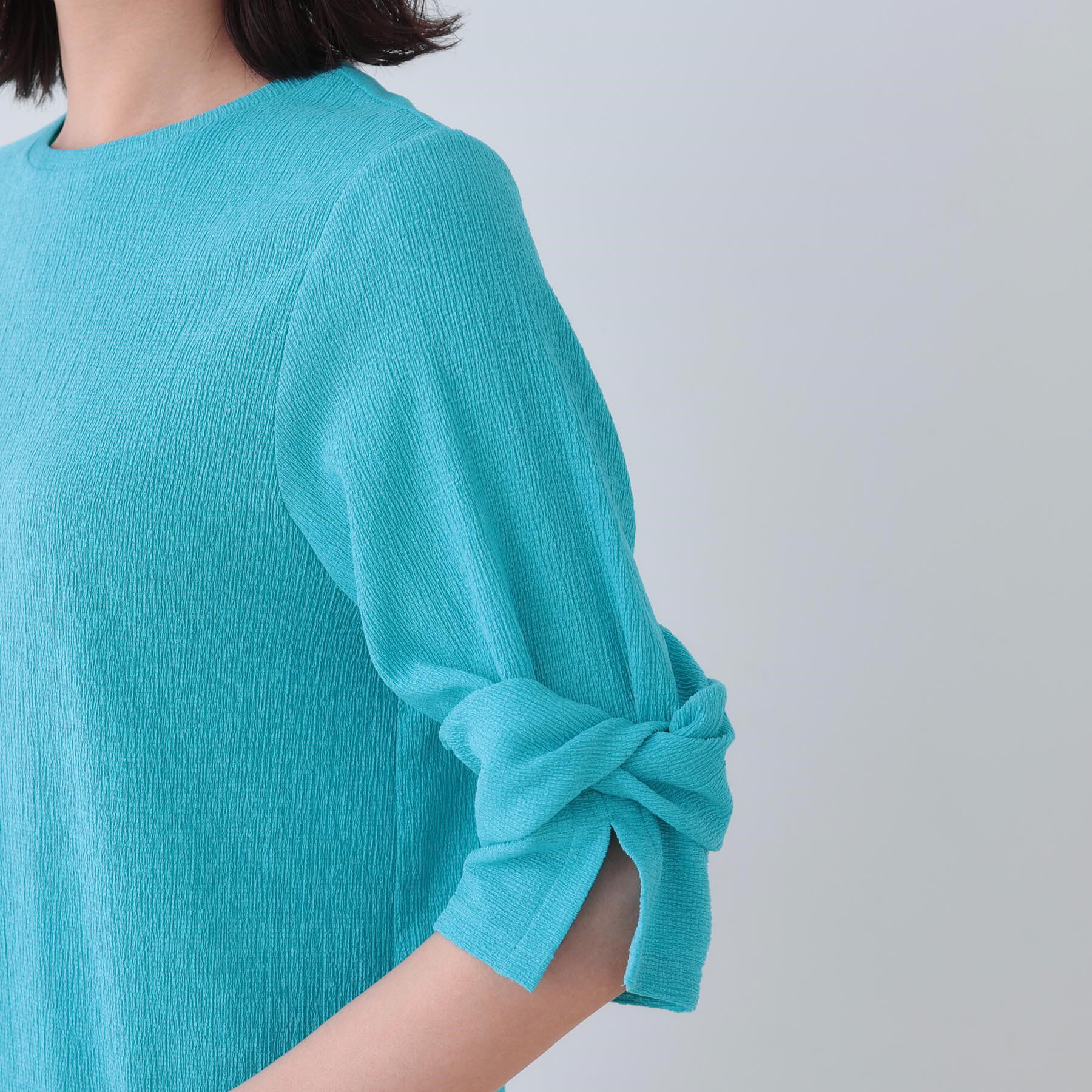 INDIVI「【洗える／吸水速乾／UVケア】ねじりデザイン袖カットソー」|Tシャツ・カットソー|