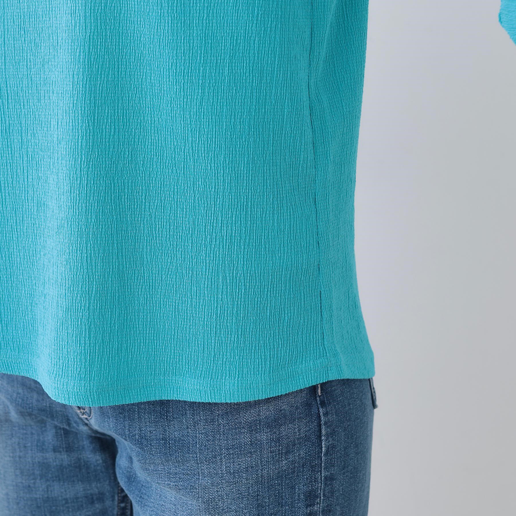 INDIVI「【洗える／吸水速乾／UVケア】ねじりデザイン袖カットソー」|Tシャツ・カットソー|