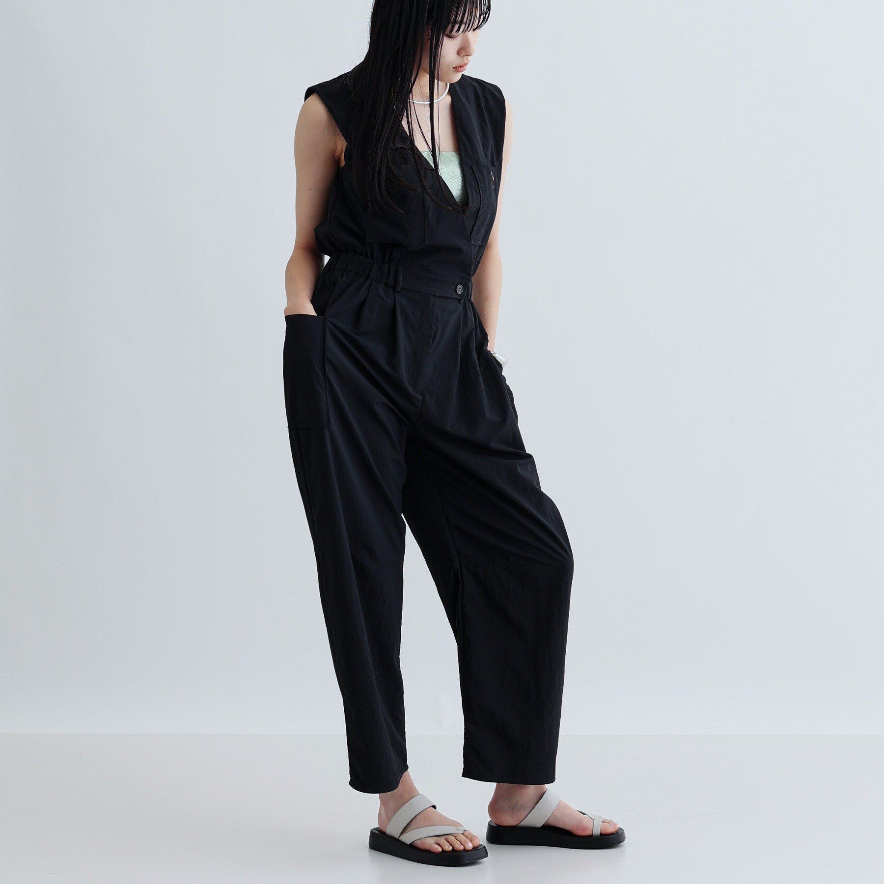 GALLEST「Vネックオーバーオール」|オールインワン|