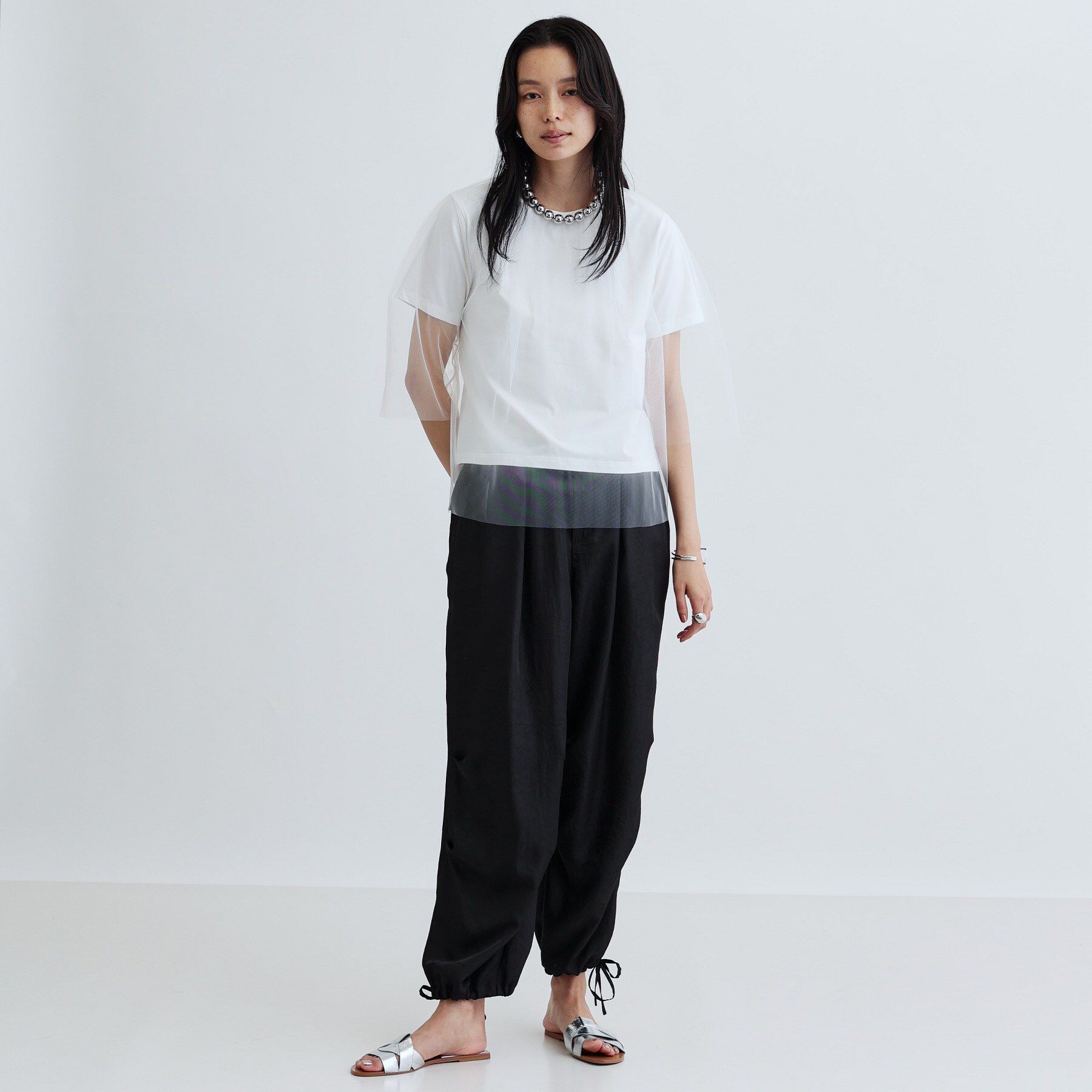 GALLEST「レイヤードチュールトップス」|Tシャツ・カットソー|