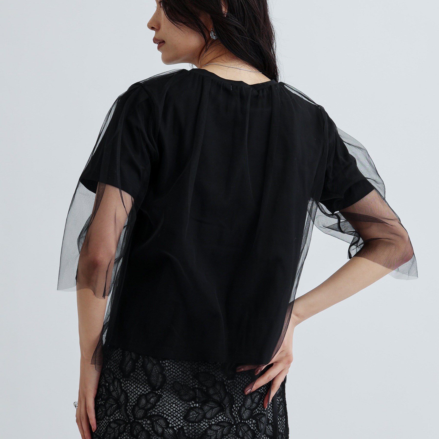 GALLEST「レイヤードチュールトップス」|Tシャツ・カットソー|