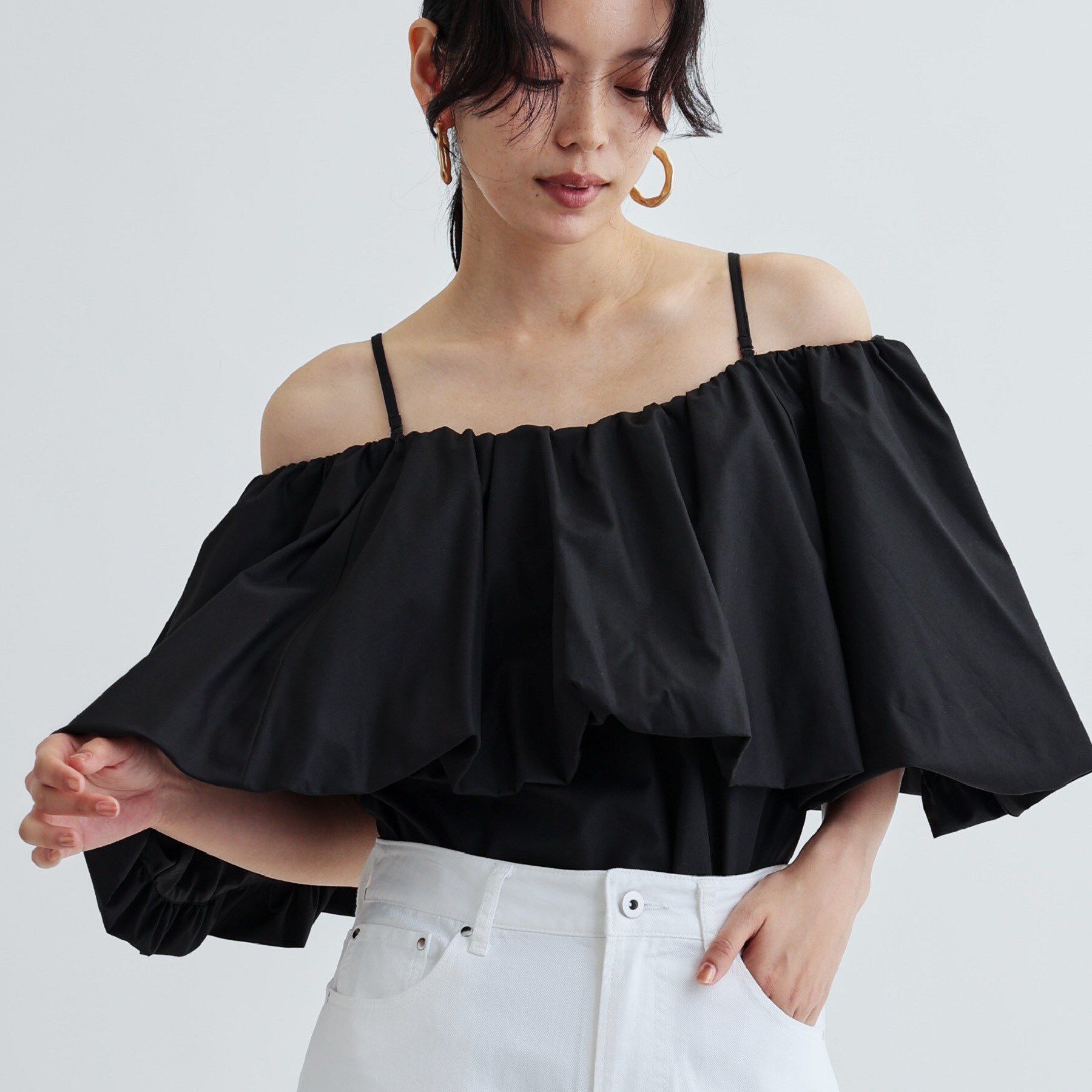 GALLEST「ボリュームオフショルブラウス」|シャツ・ブラウス|ブラック(019)