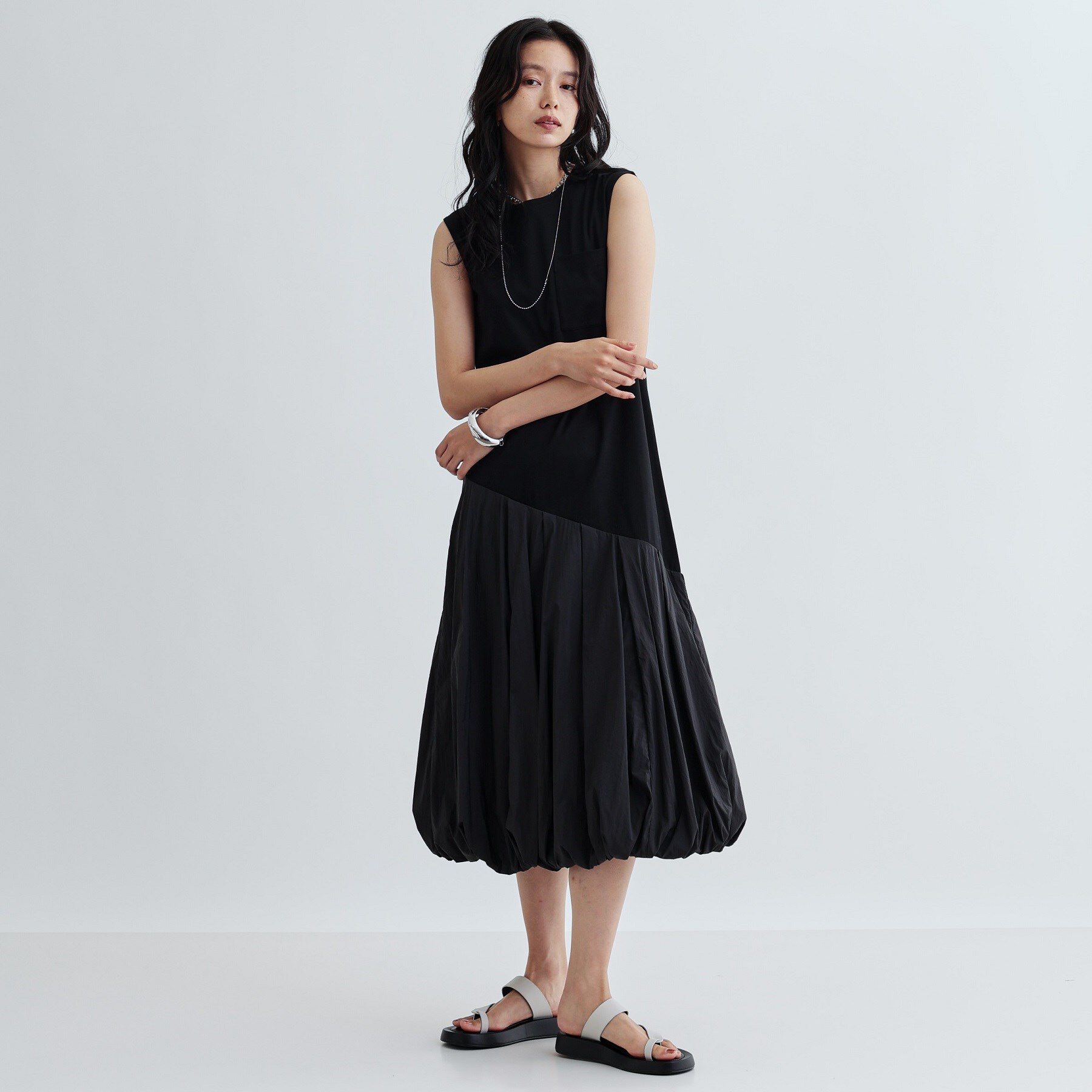 GALLEST「バルーン切替ワンピース」|ワンピース|ブラック(019)