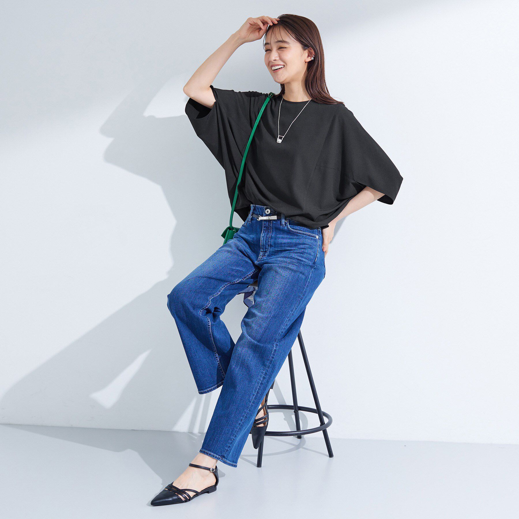 INDIVI「【体型カバー/SETUP可能】ジョーゼット　ドルマンブラウス」|シャツ・ブラウス|