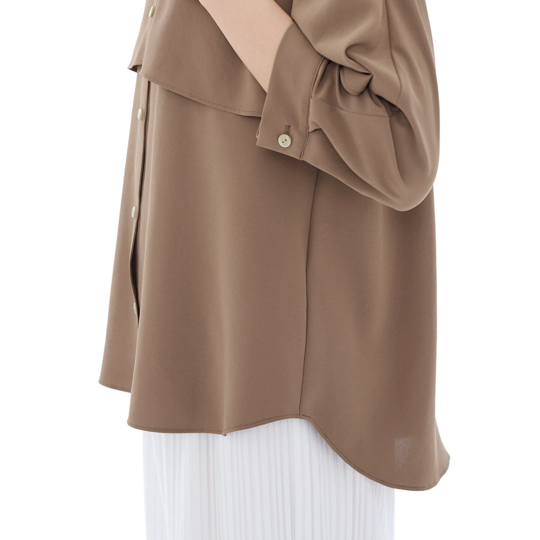 INDIVI「【羽織りとしても活躍！】ケープカラーブラウス」|シャツ・ブラウス|