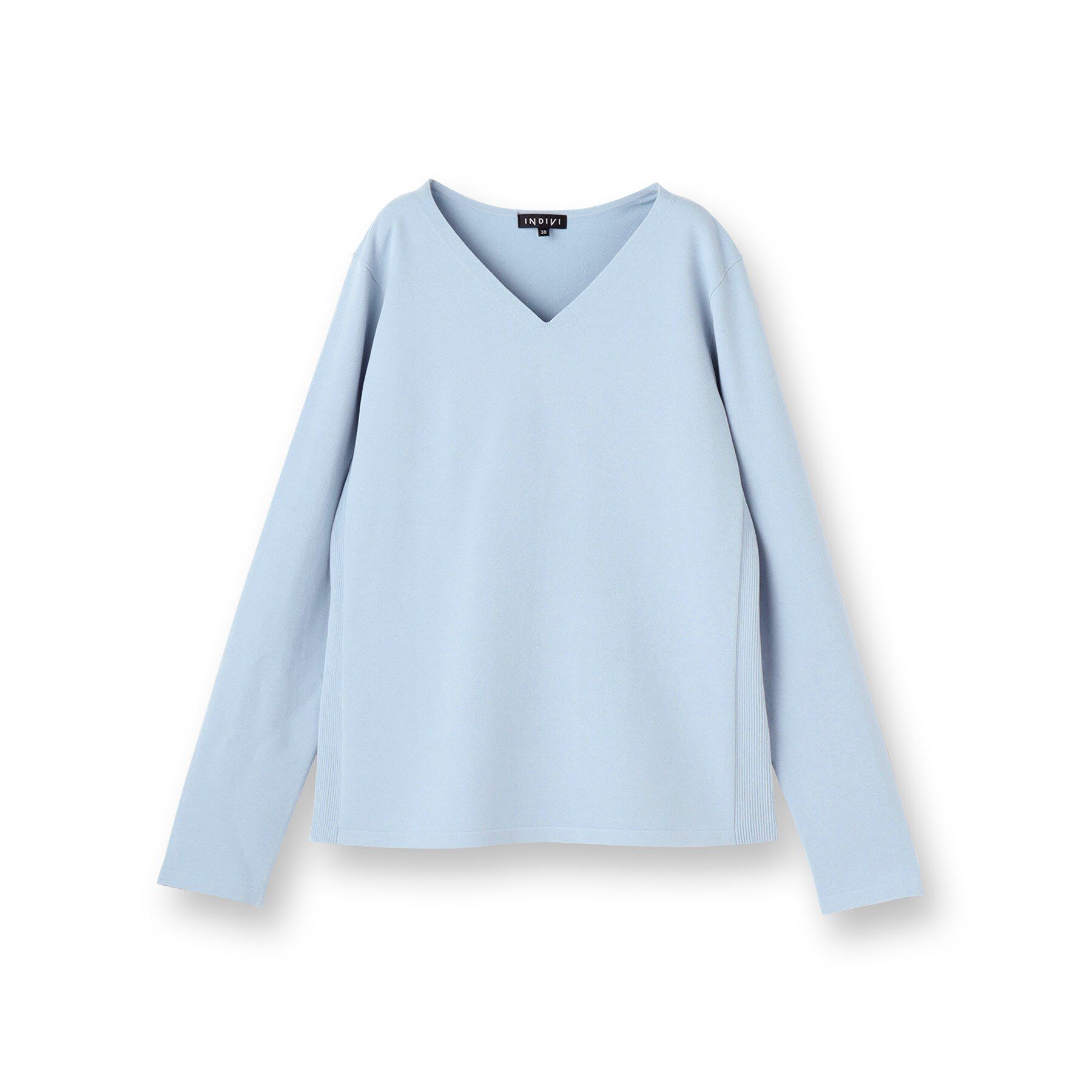 INDIVI「【洗える】Vネックコンパクトニット」|ニット・セーター|