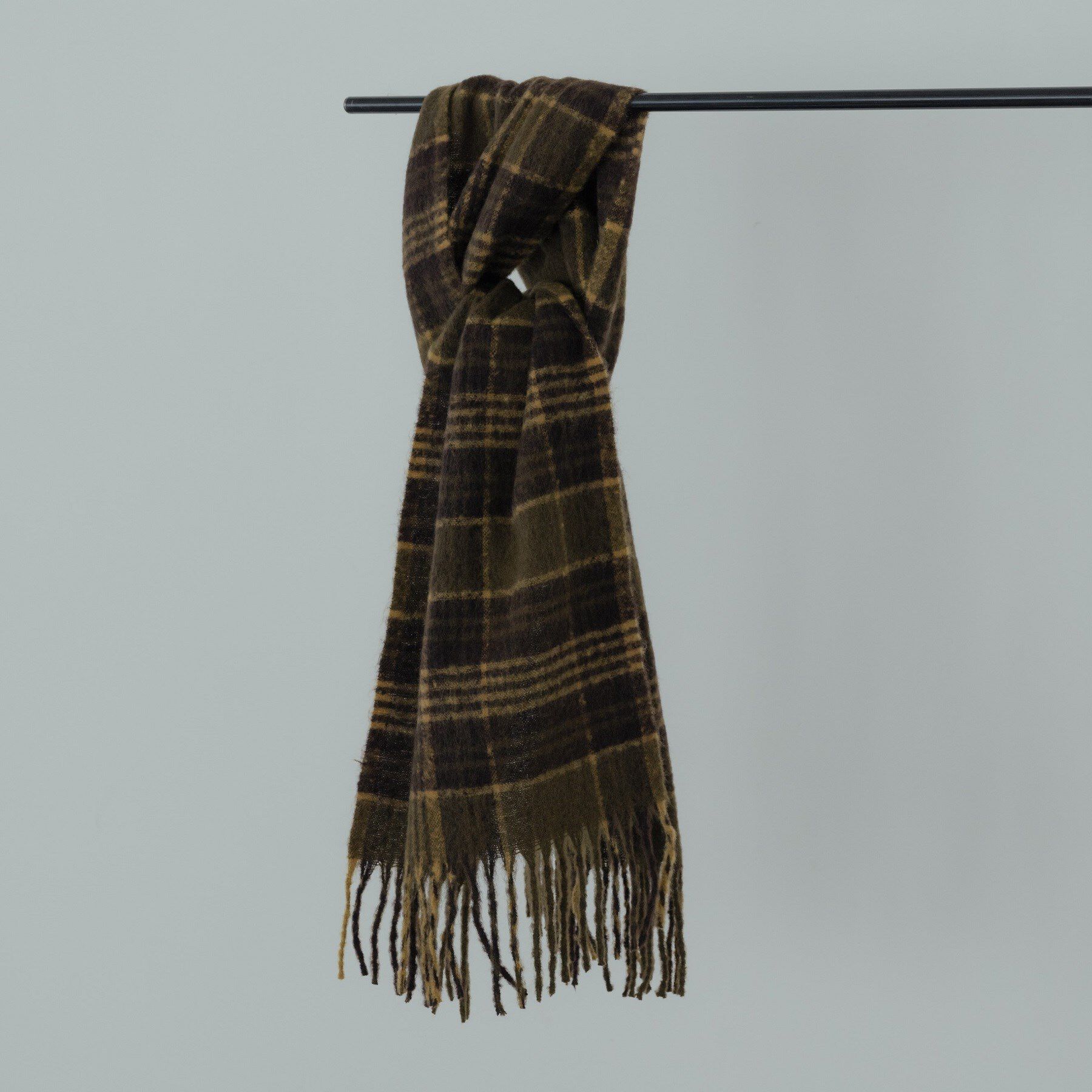 GALLEST「【CONTROL FREAK】シャギーチェックマフラー」|ストール|ブラウン(043)