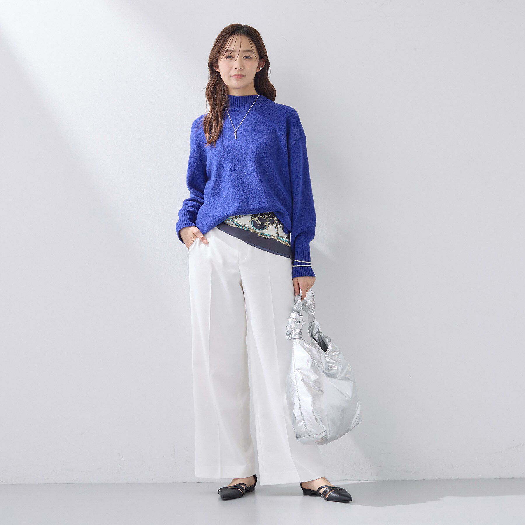 INDIVI「【カシミヤ混】ミドルゲージ ハイネックニット」|ニット・セーター|