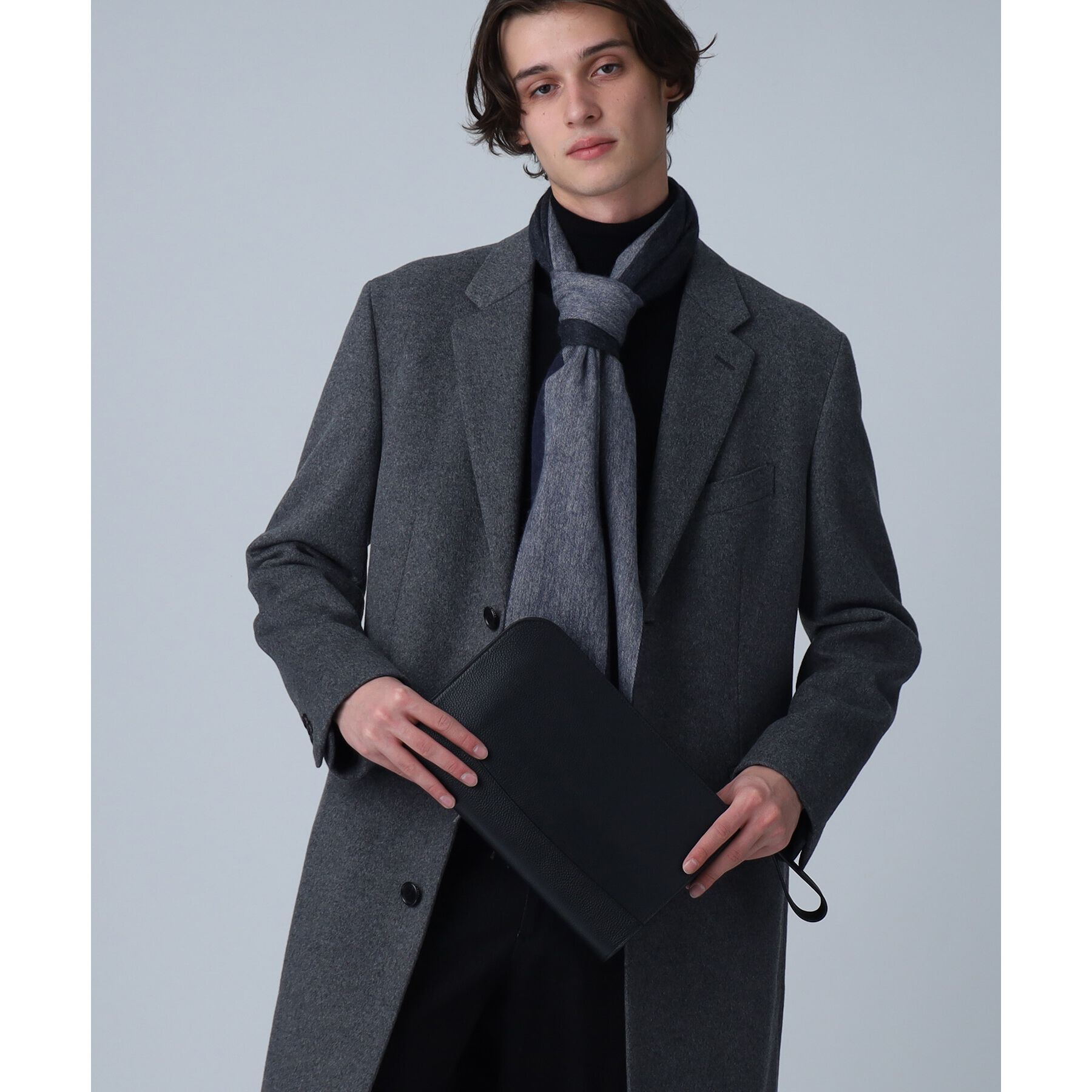 TAKEO KIKUCHI「【冠婚葬祭】ブラックレザー クラッチバッグ」|クラッチバッグ|