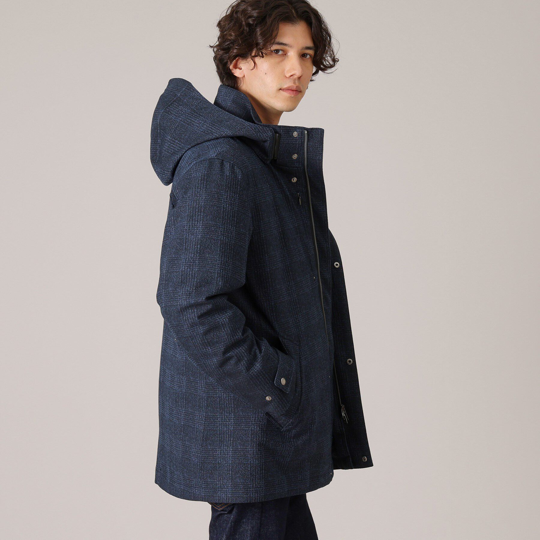 TAKEO KIKUCHI「【3WAY】ジャカード グレンチェック ダウンライナー ブルゾン」|ブルゾン・スタジャン|