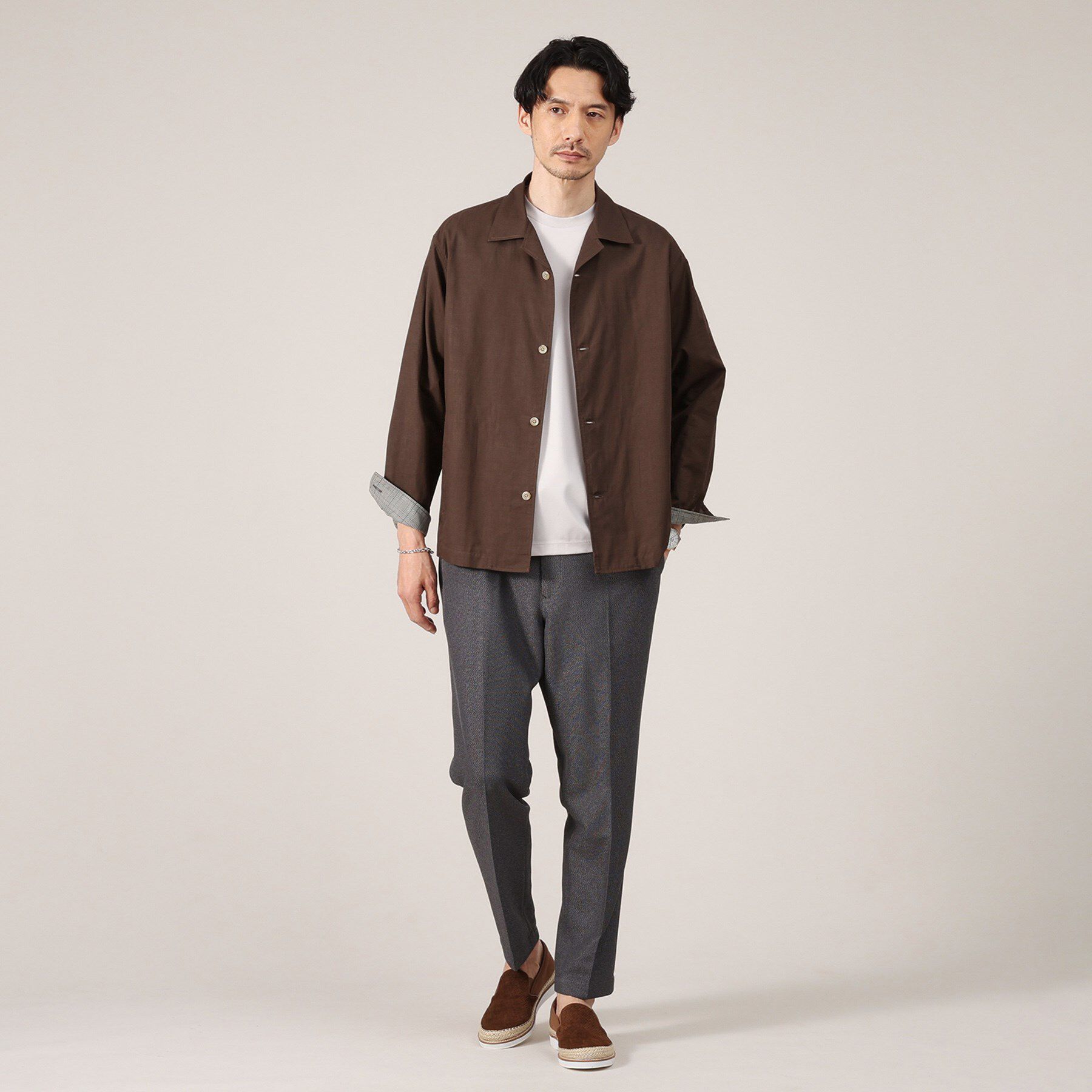 TAKEO KIKUCHI「【羽織】ダブルフェイス シャツ 羽織り」|シャツ・ブラウス|