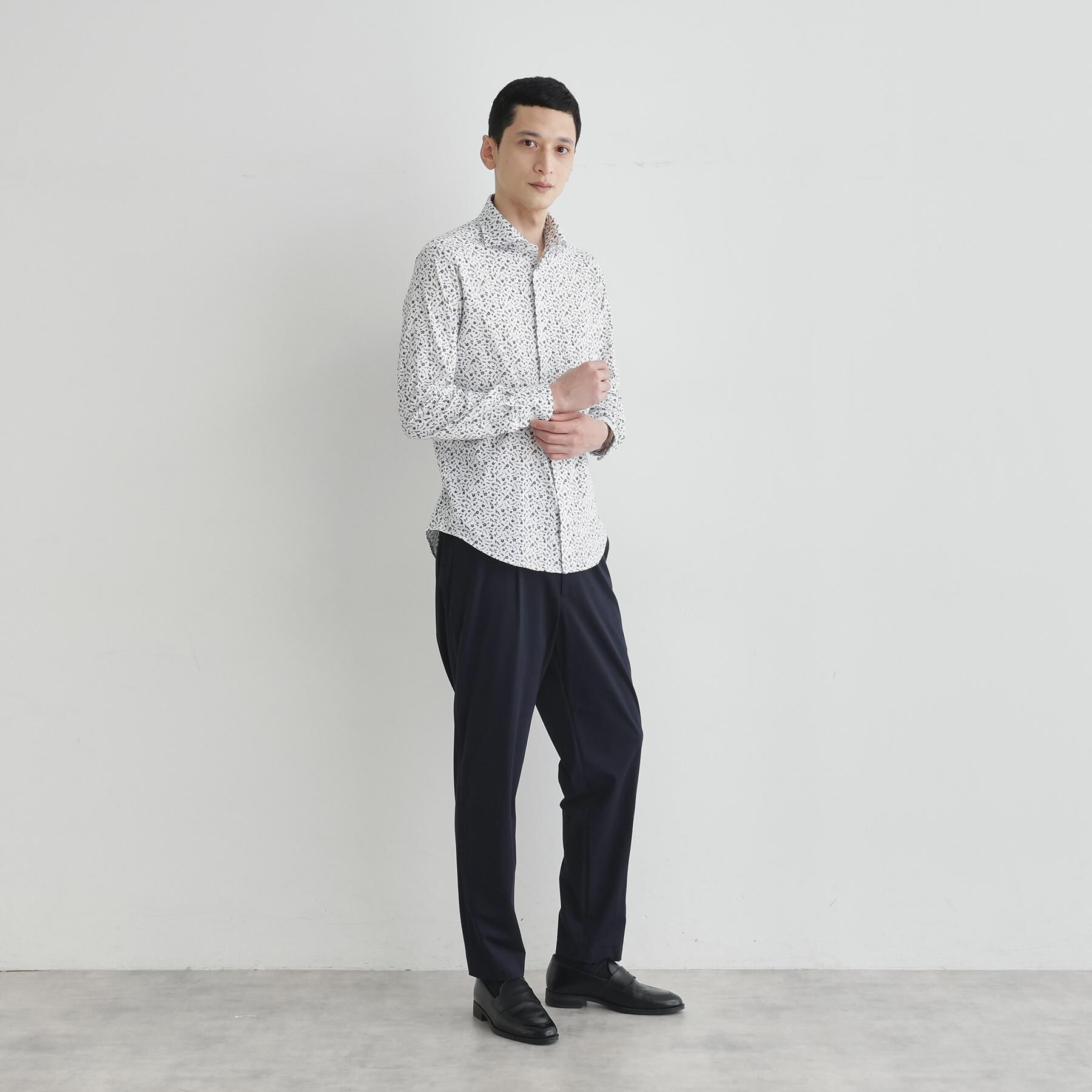 TAKEO KIKUCHI「クールマックス 鹿の子 フラワープリントシャツ」|シャツ・ブラウス|