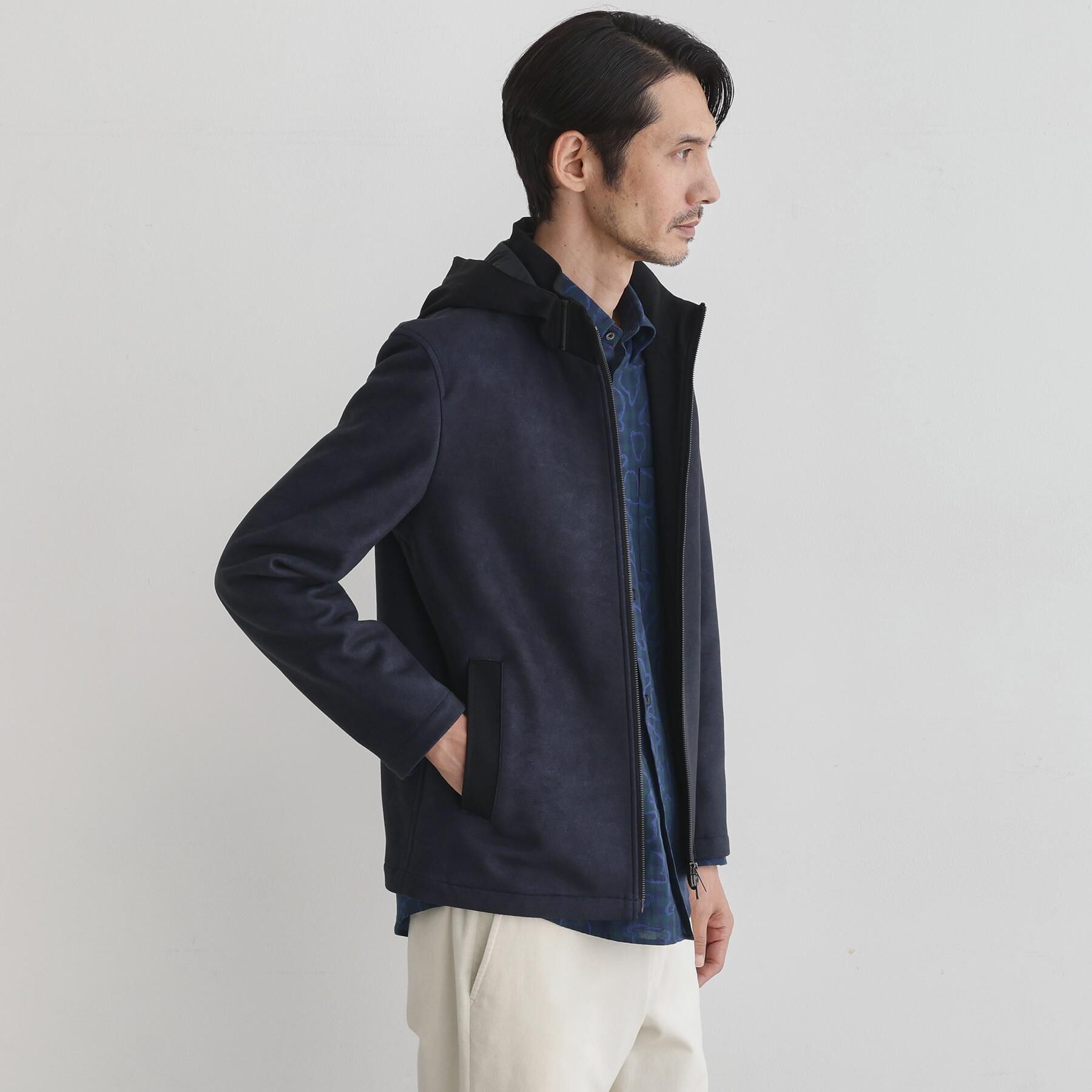 TAKEO KIKUCHI「【JUST ONE LAYER】ダウンファブリック ジップアップ フード ブルゾン」|ブルゾン・スタジャン|