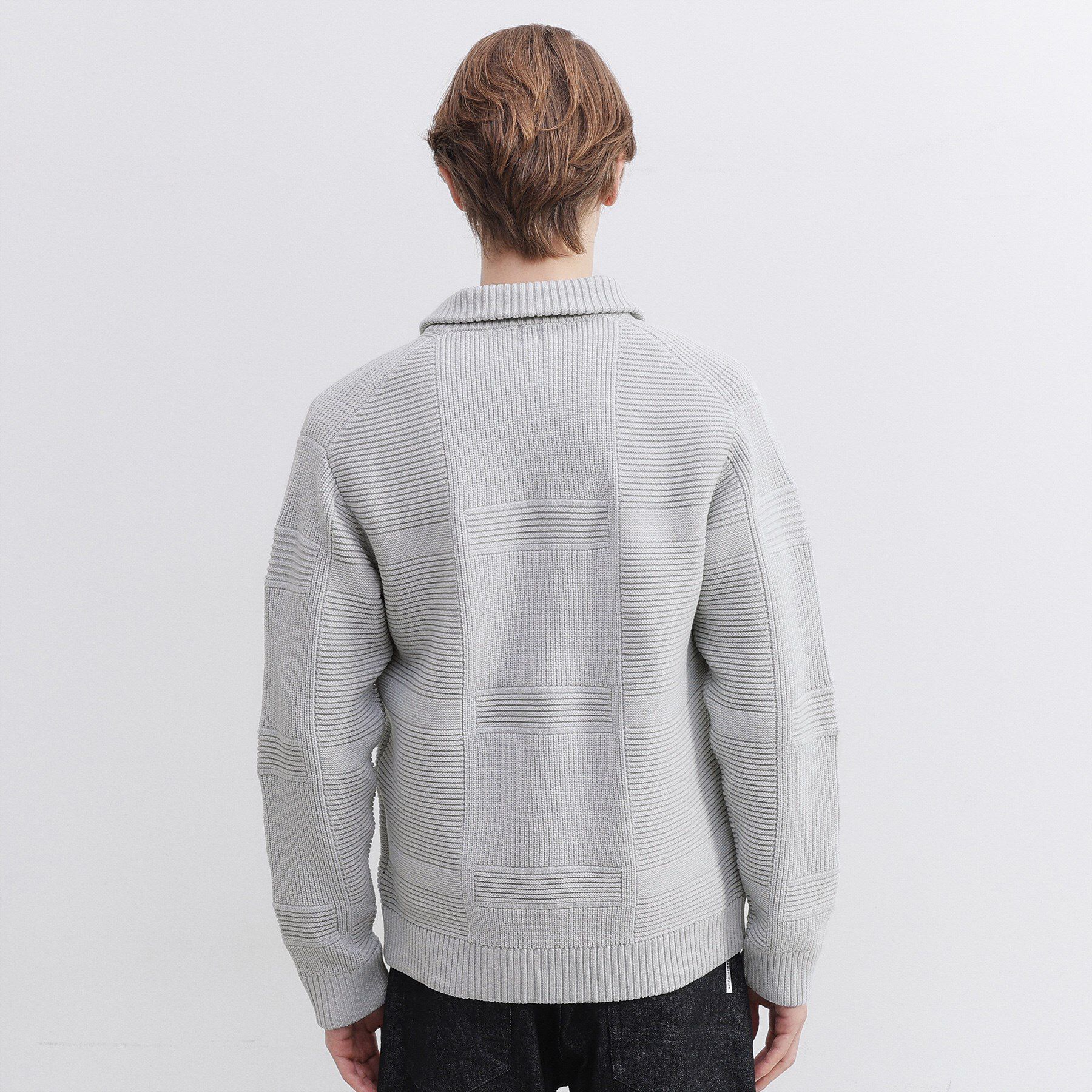 TAKEO KIKUCHI「畦編みチェック ニットカーディガン」|カーディガン|