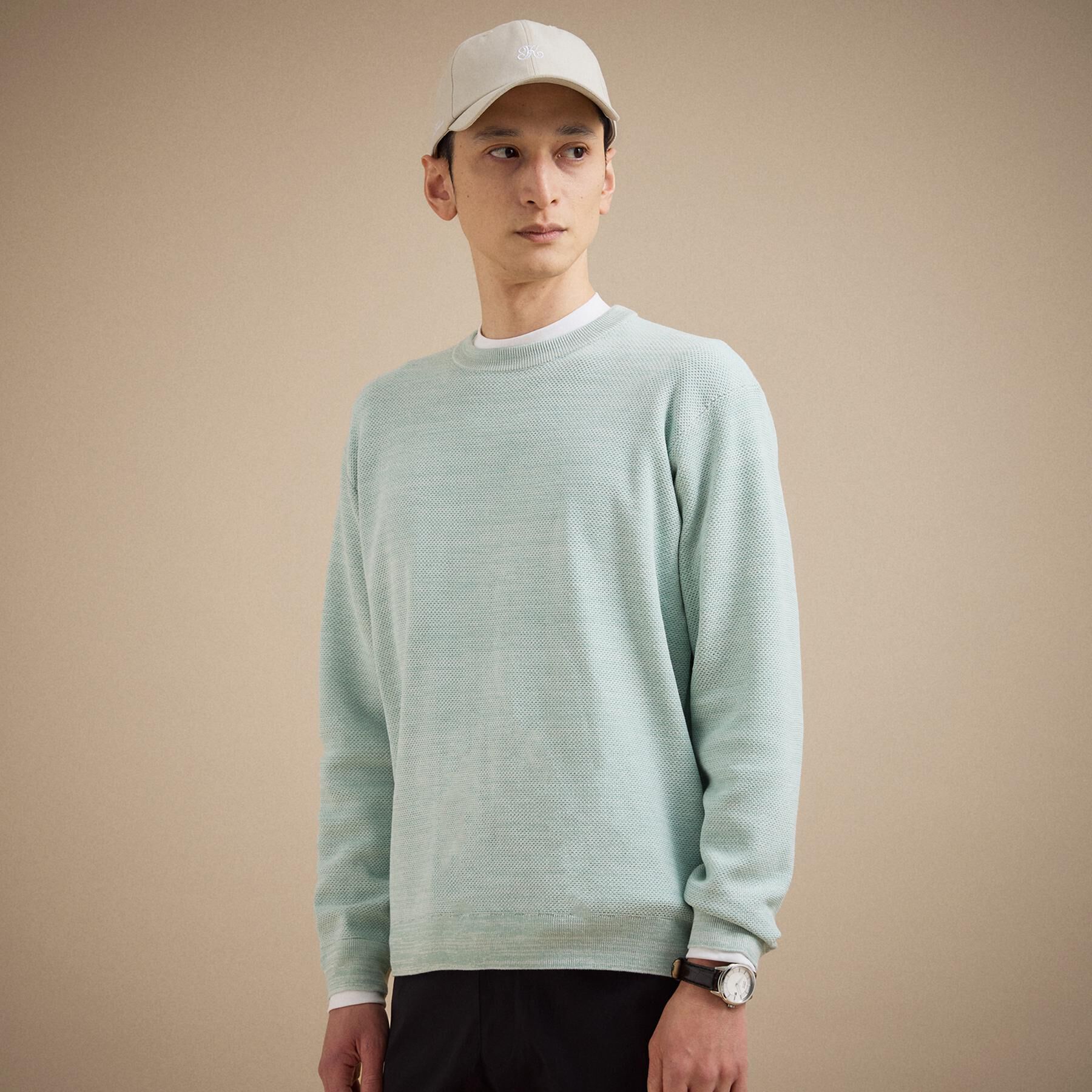 TAKEO KIKUCHI「【洗える】カラースプリングニット」|ニット・セーター|ミントグリーン(02