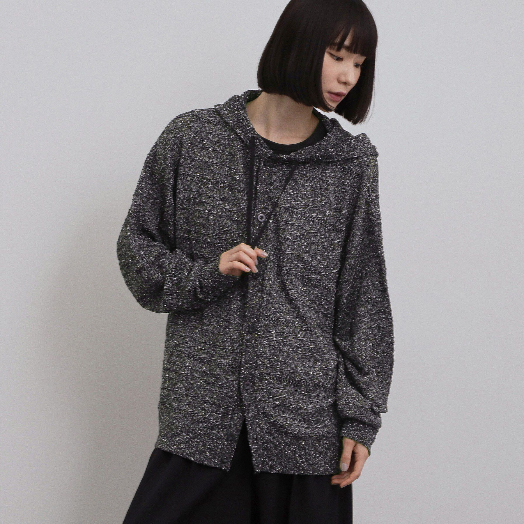 tk.TAKEO KIKUCHI「パターンドメッシュニットパーカー」|ニット・セーター|