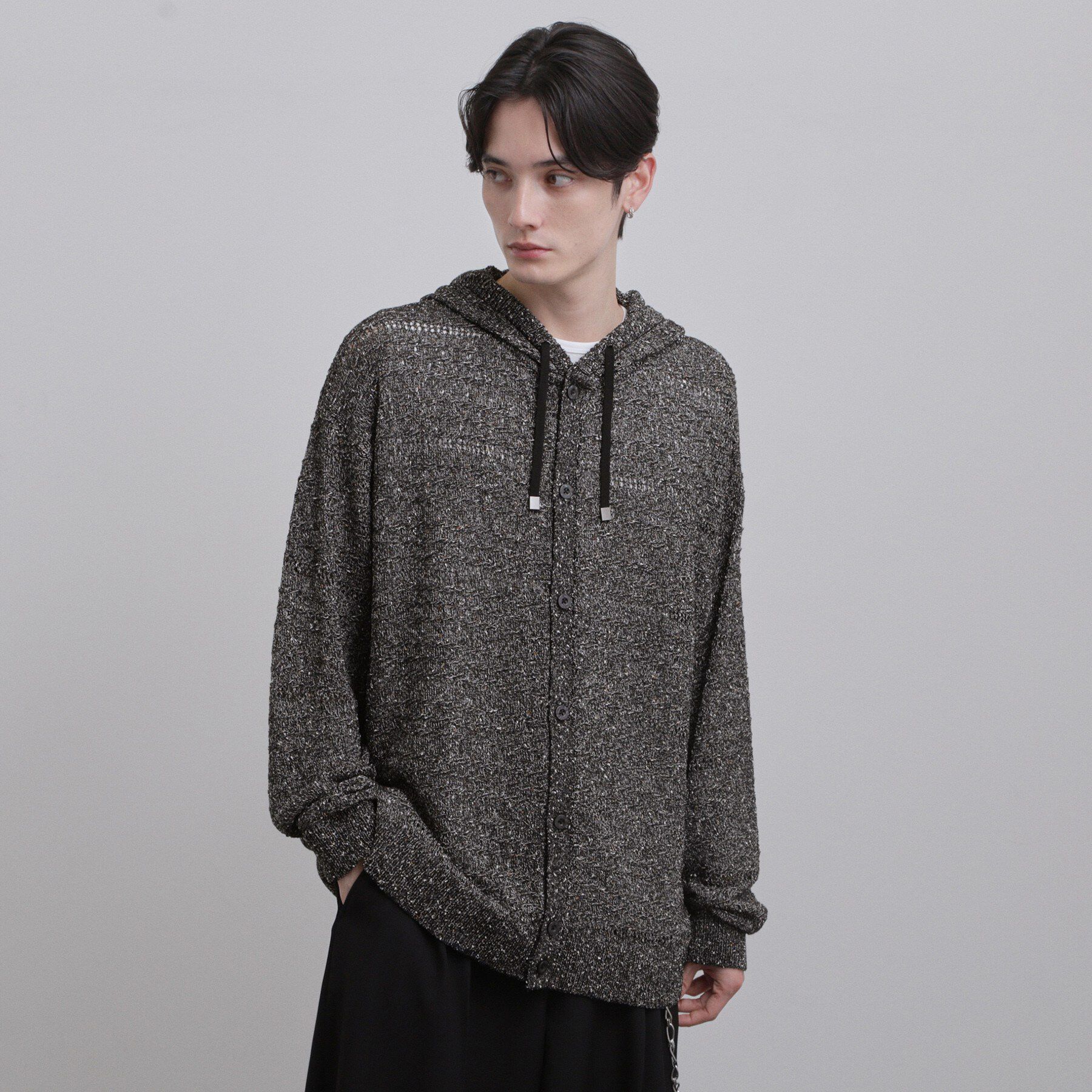 tk.TAKEO KIKUCHI「パターンドメッシュニットパーカー」|ニット・セーター|