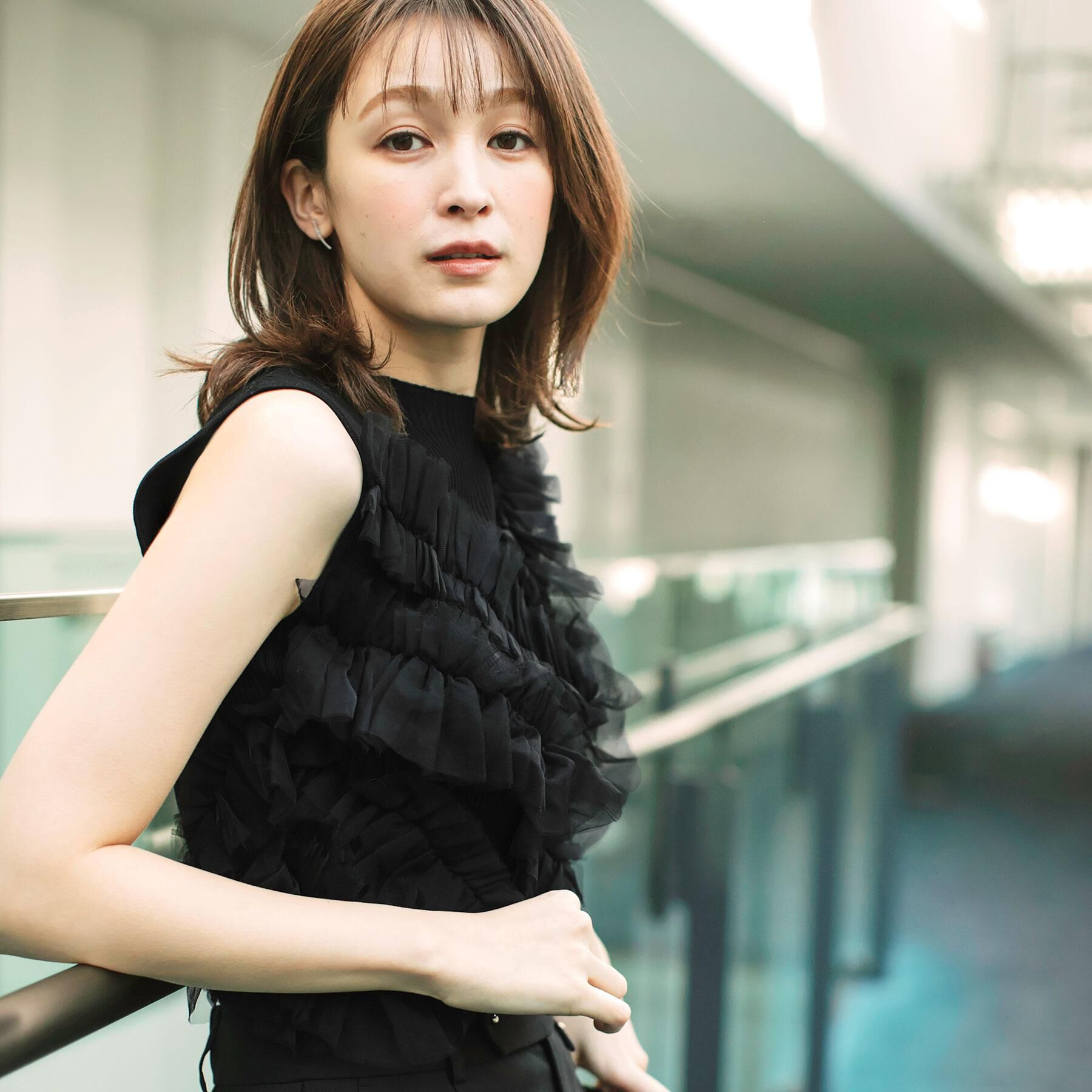 index「ランダムチュールフリルノースリブニット【洗濯機洗い可】」|ニット・セーター|