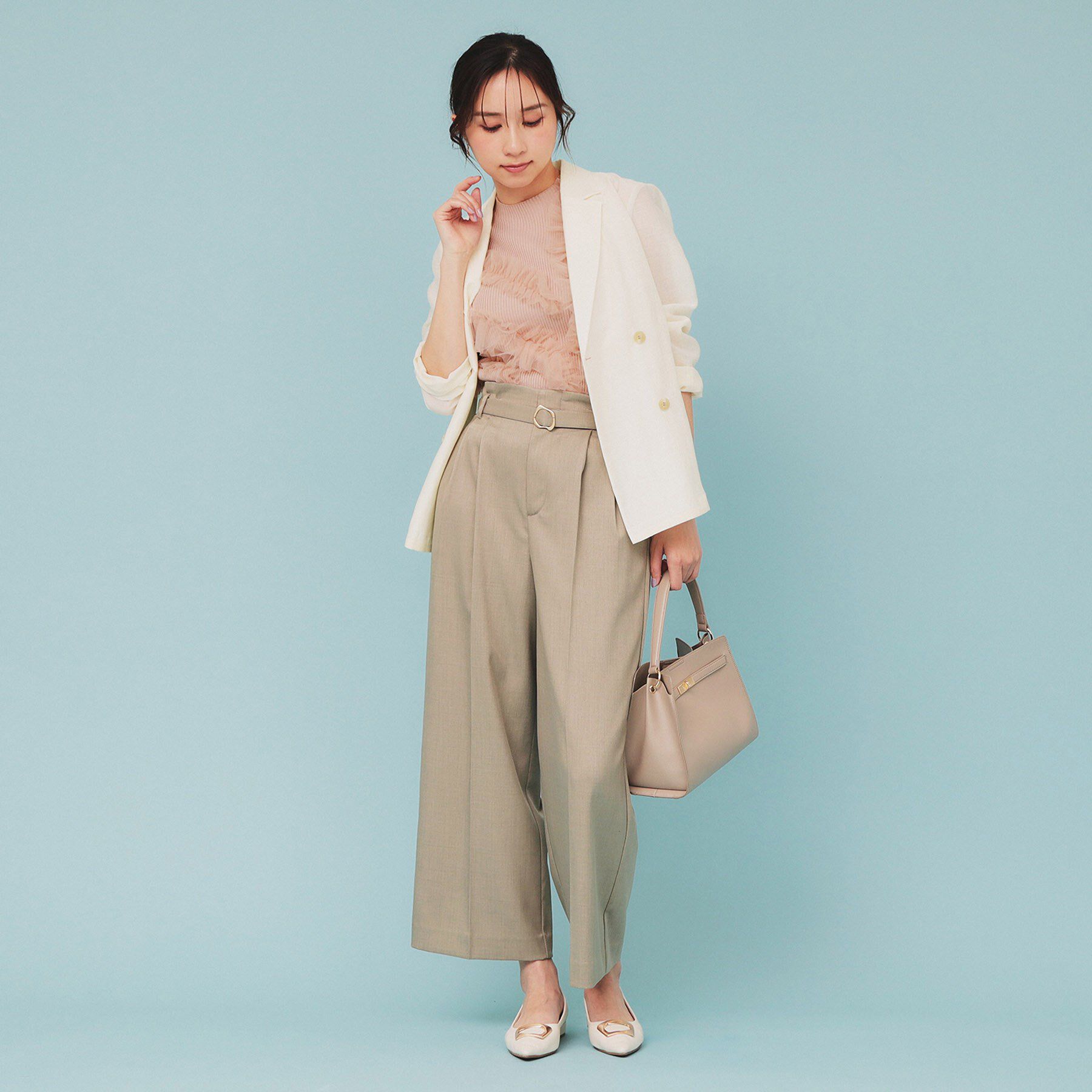 index「ランダムチュールフリルノースリブニット【洗濯機洗い可】」|ニット・セーター|