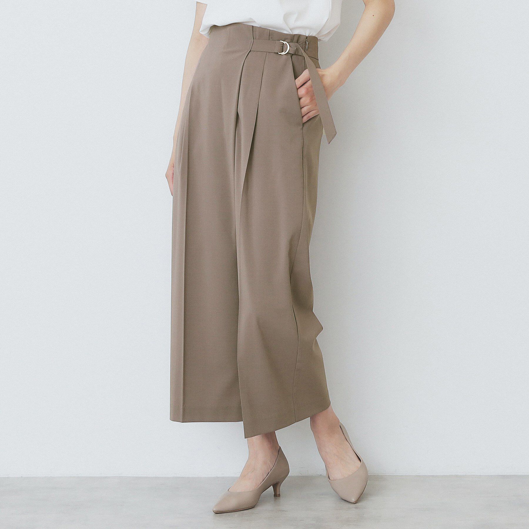 index「ラップストレートパンツ【接触冷感/抗ピル/洗濯機洗い可/イージーアイロン】」|その他|トープ(054)