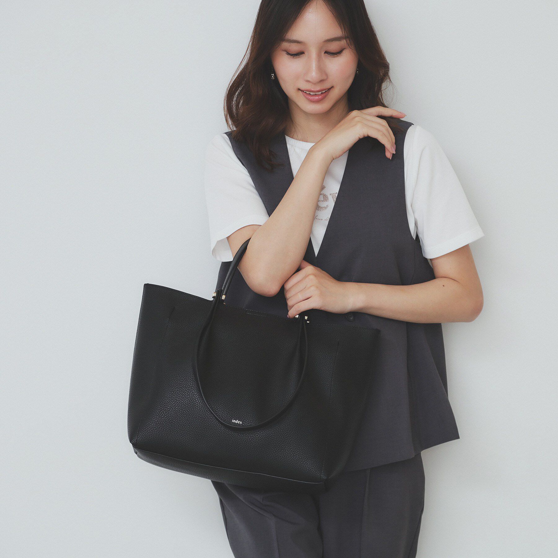 index「【軽量合皮】ダブルハンドルA4トートバッグ」|トートバッグ|