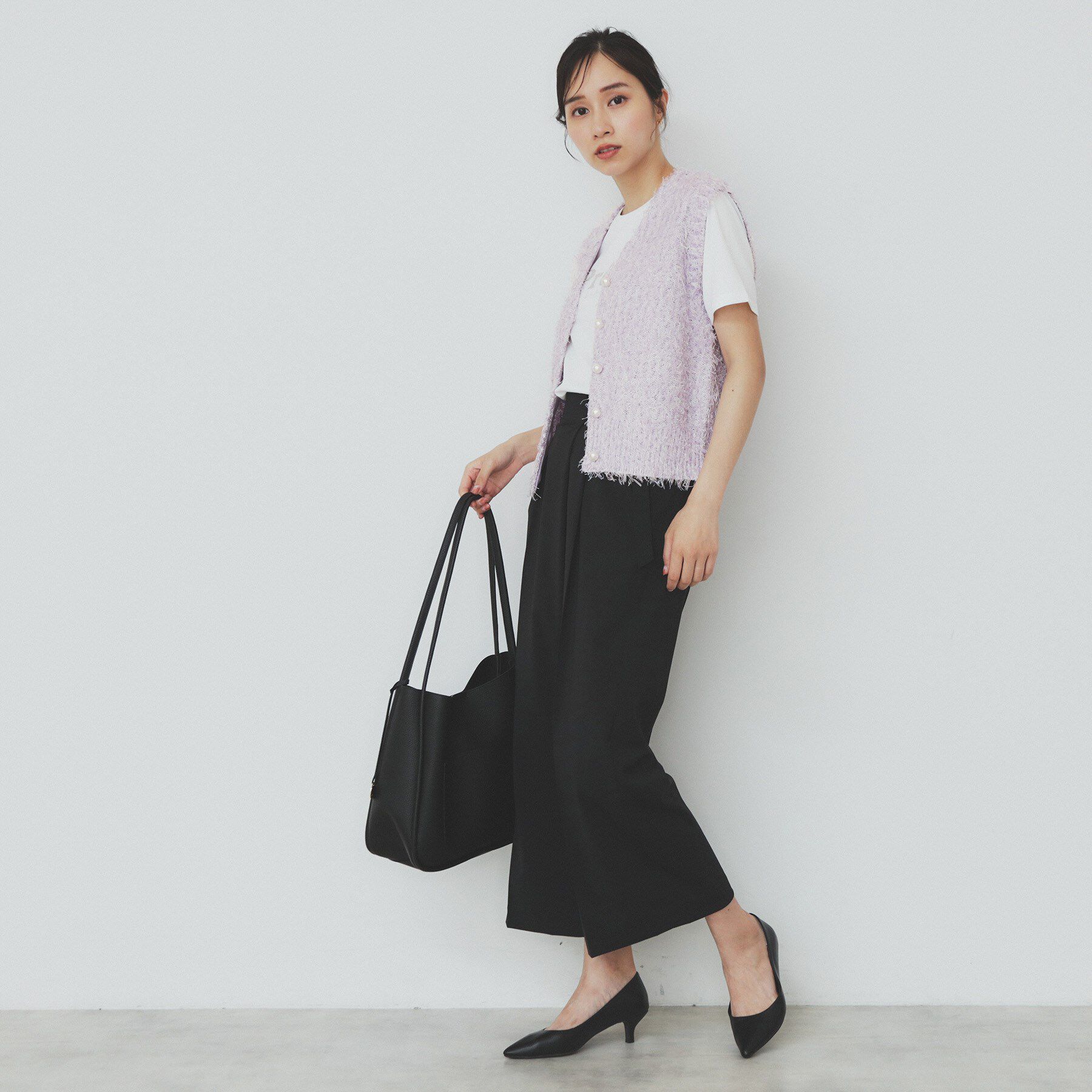 index「《Can Cam掲載》フリンジシャギーコンパクトベスト【洗濯機洗い可】」|ベスト・ジレ|