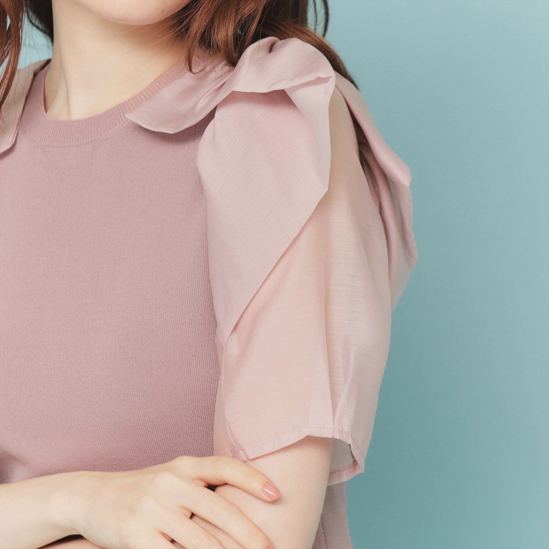 index「リボンスリーブドッキングニット【洗濯機洗い可/抗ピル】」|ニット・セーター|