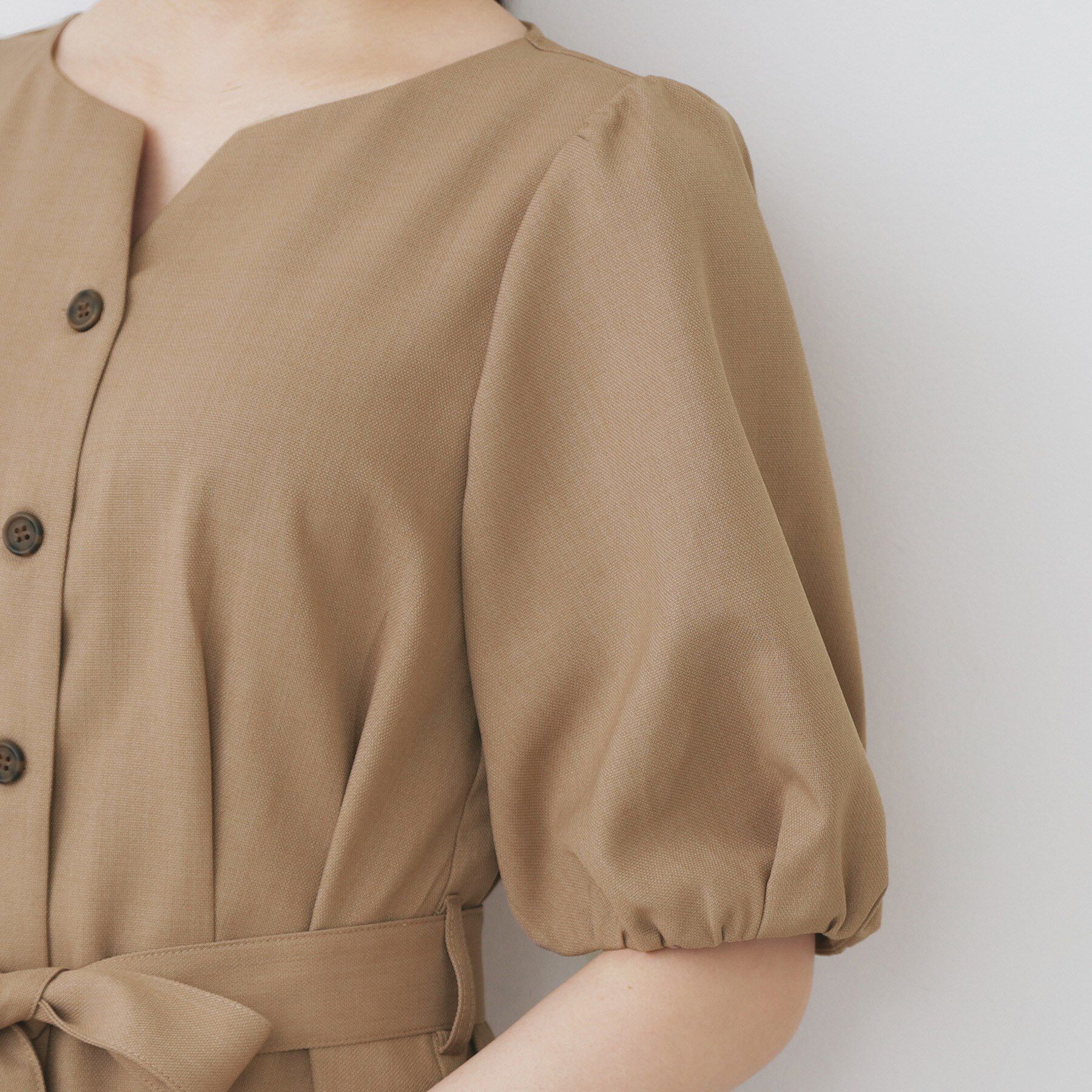 index「タックパフスリーブワンピース【洗濯機洗い可/イージーアイロン】」|ワンピース|