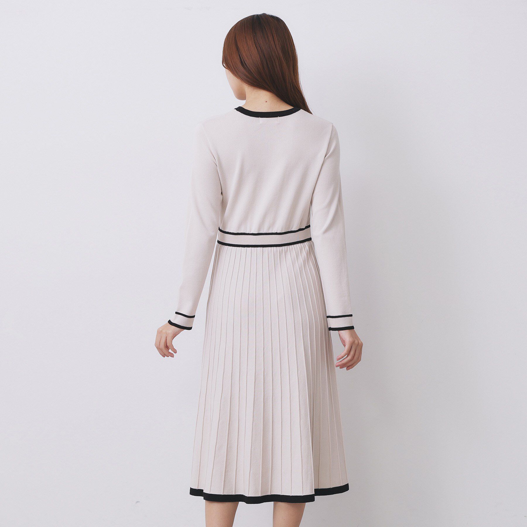 index「バイカラードッキング風ニットワンピース【洗濯機OK/抗ピル】」|ワンピース|