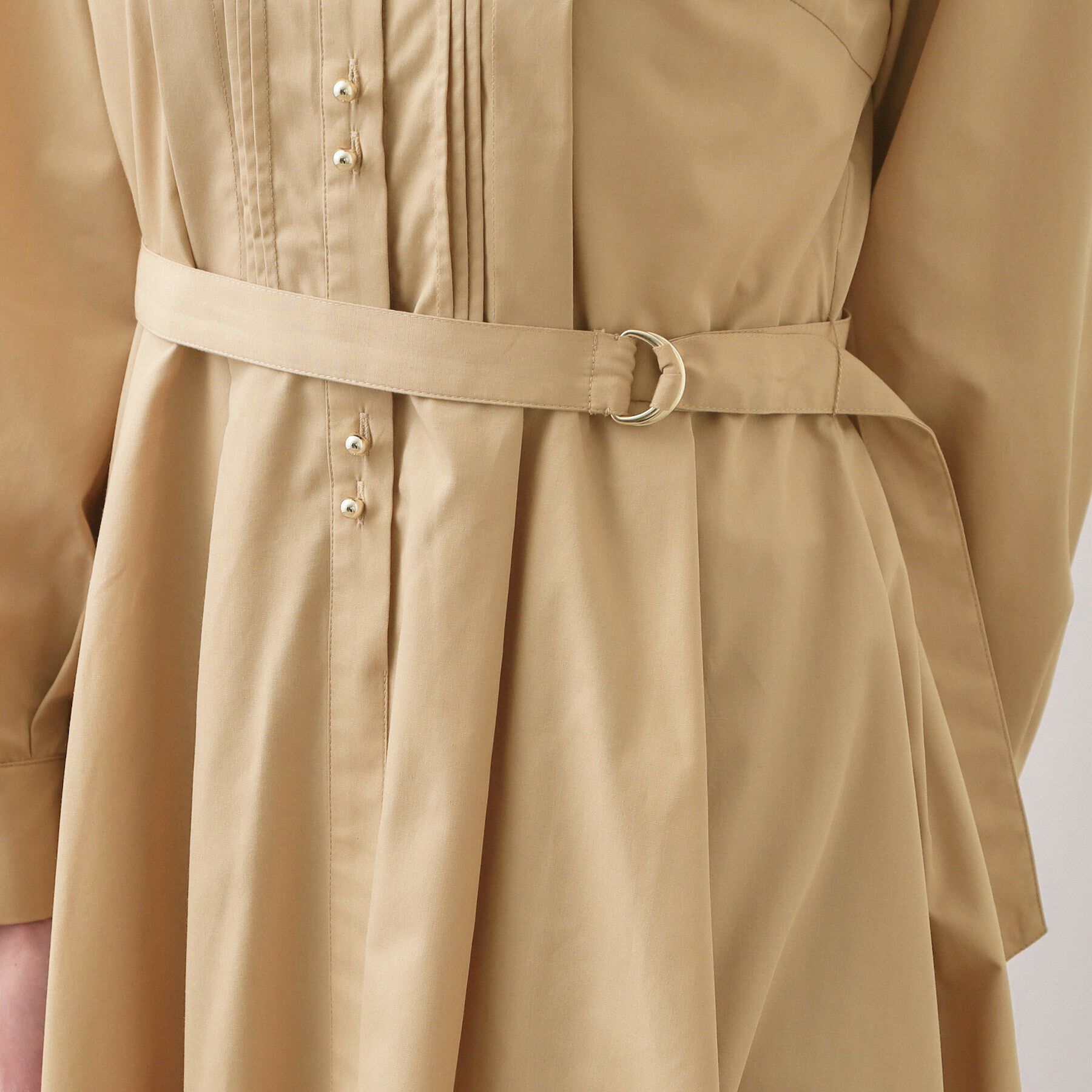 index「ベルト付きタックシャツワンピース【洗濯機OK・イージーアイロン】」|ワンピース|