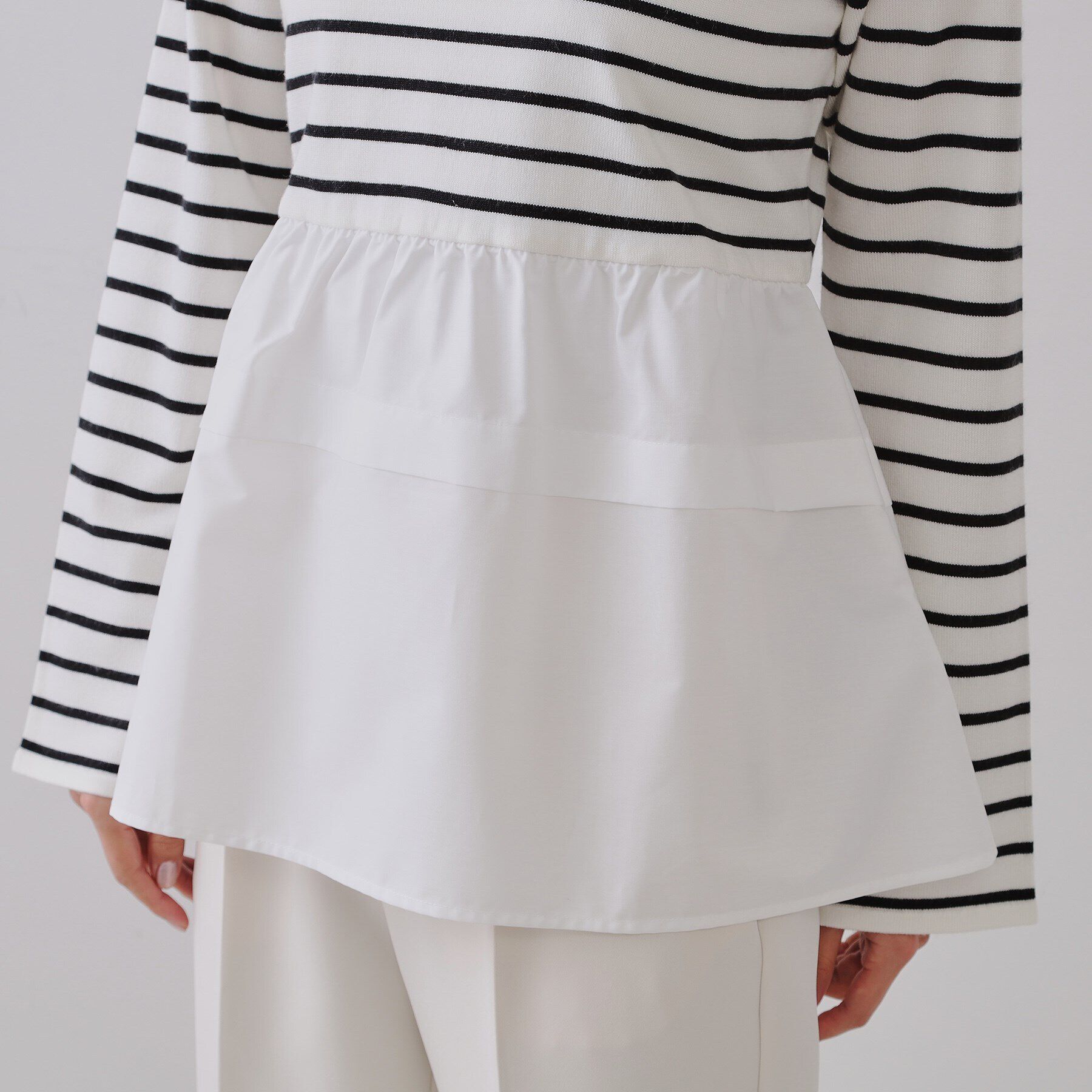 OPAQUE.CLIP「ペプラムドッキングニット【洗濯機洗い可】」|ニット・セーター|