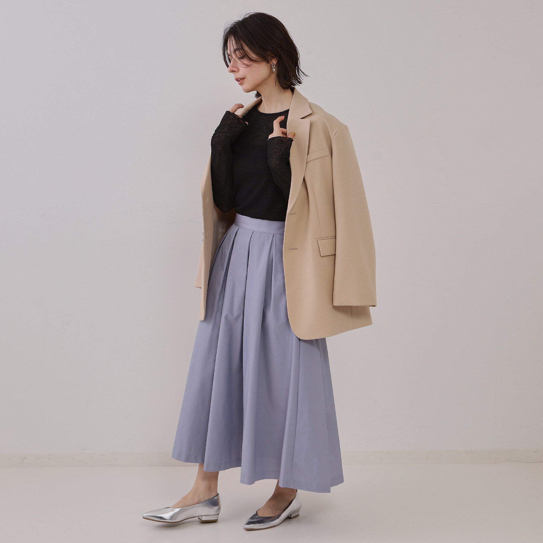 OPAQUE.CLIP「シアーリブカットソー【洗濯機洗い可】」|Tシャツ・カットソー|