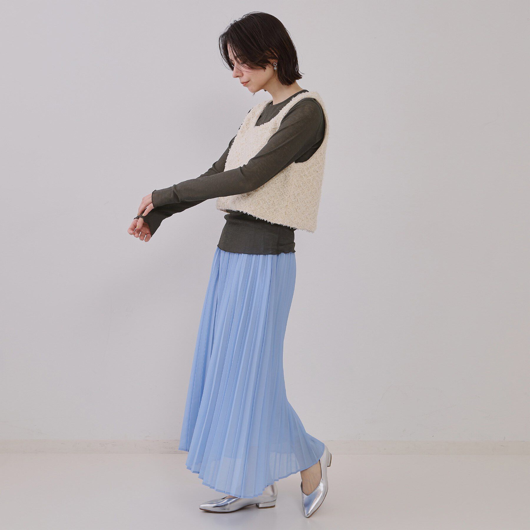 OPAQUE.CLIP「シアーリブカットソー【洗濯機洗い可】」|Tシャツ・カットソー|