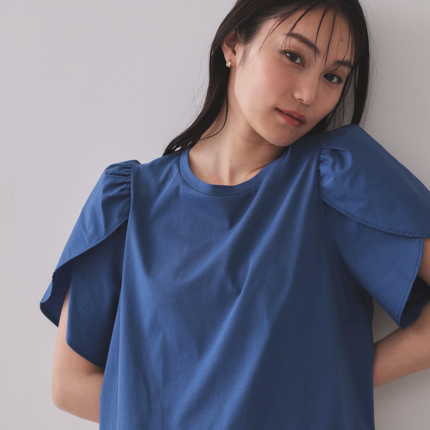 OPAQUE.CLIP「チューリップスリーブドッキングカットソー【洗濯機洗い可/接触冷感】」|Tシャツ・カットソー|