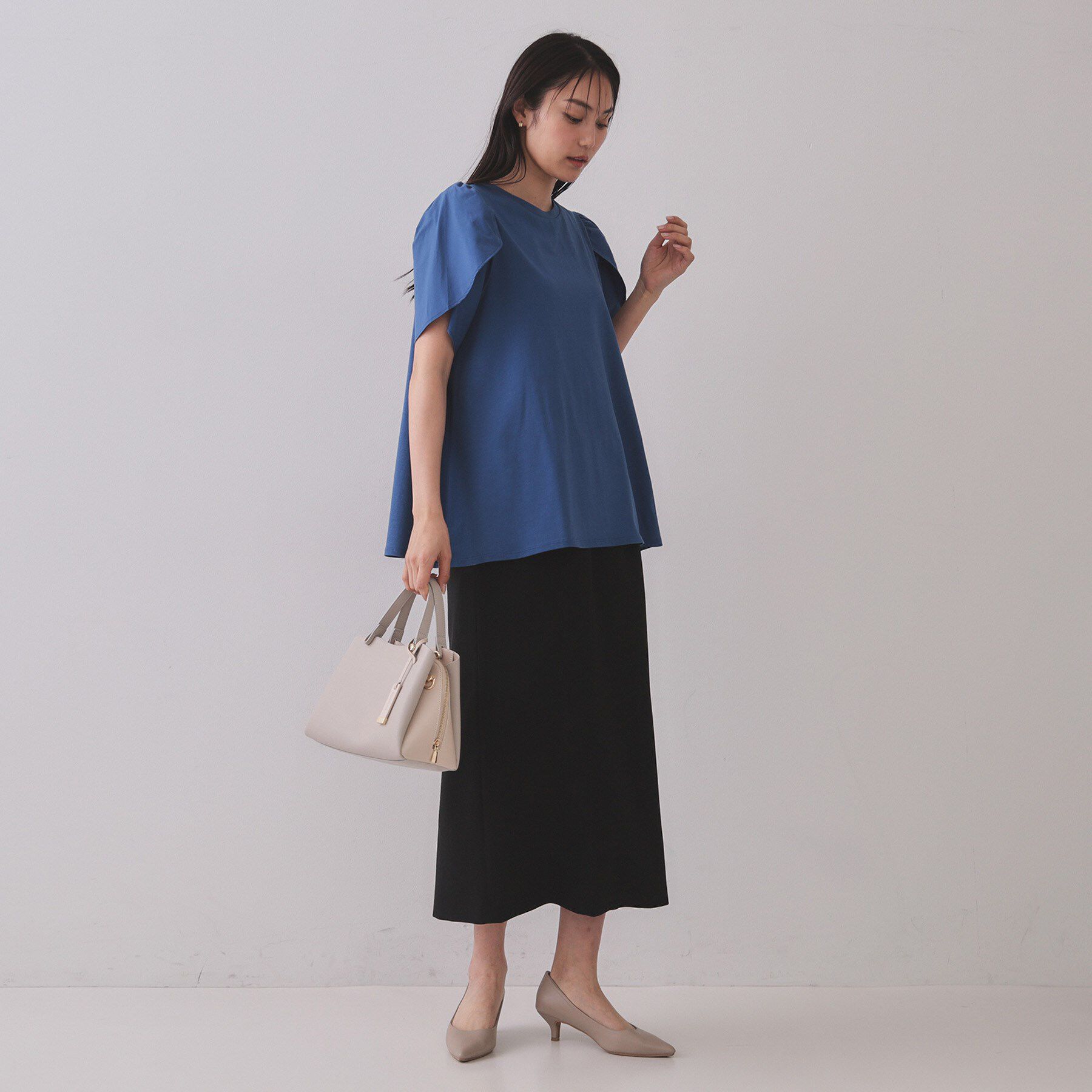 OPAQUE.CLIP「チューリップスリーブドッキングカットソー【洗濯機洗い可/接触冷感】」|Tシャツ・カットソー|