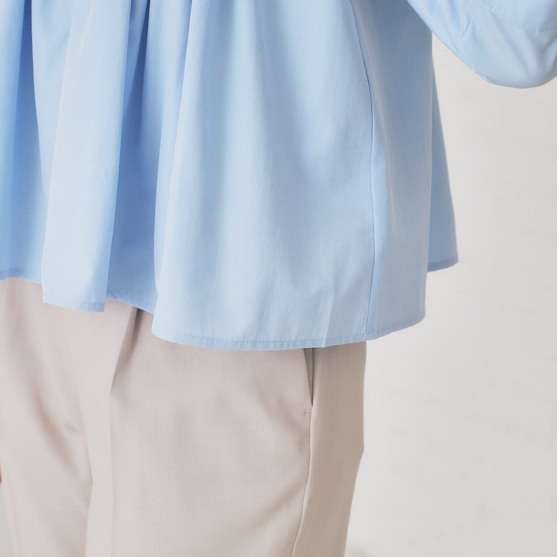 OPAQUE.CLIP「ピンタックフレアシャツ【洗濯機洗い可】」|シャツ・ブラウス|