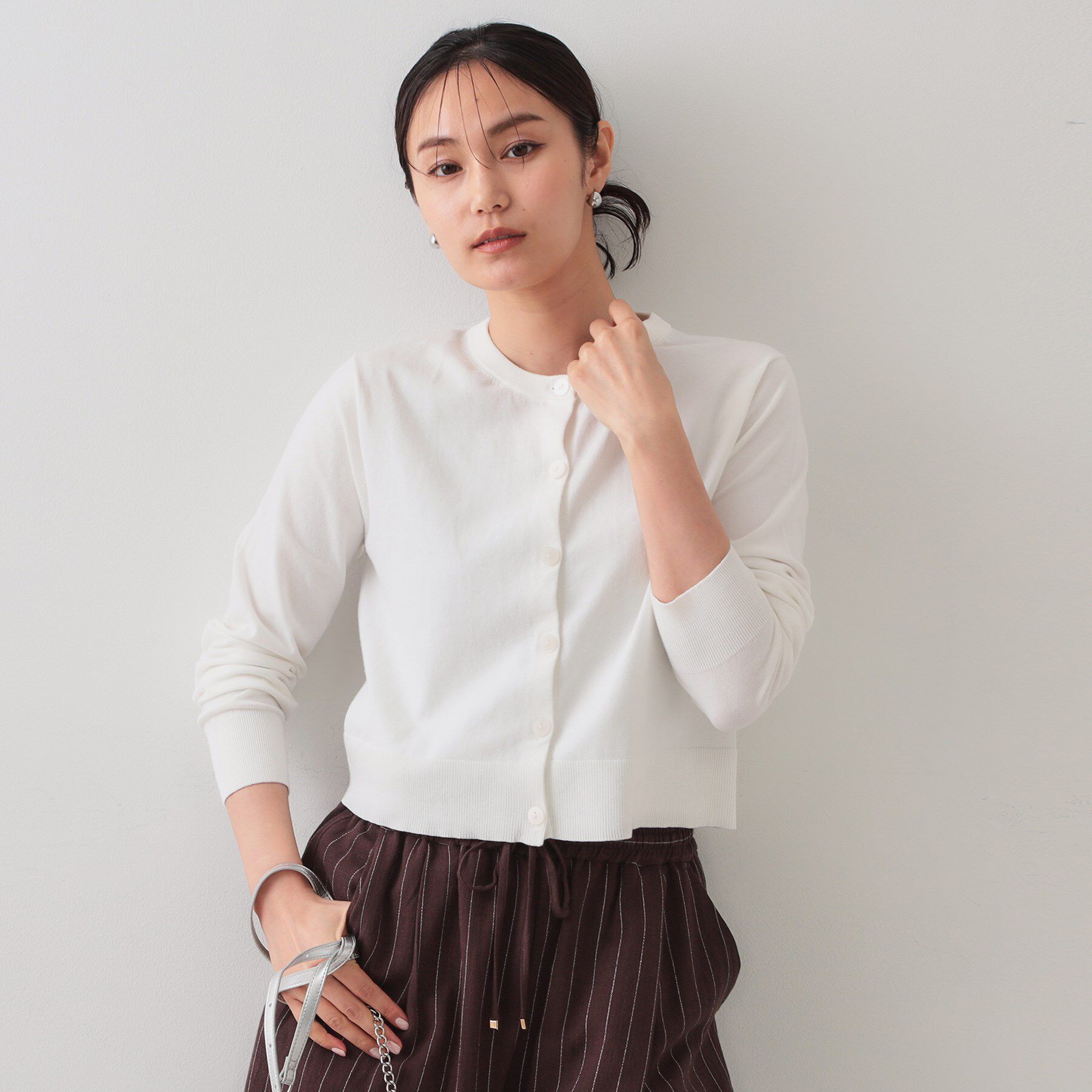 OPAQUE.CLIP「ショートニットカーディガン【UV/洗濯機洗い可】」|カーディガン|