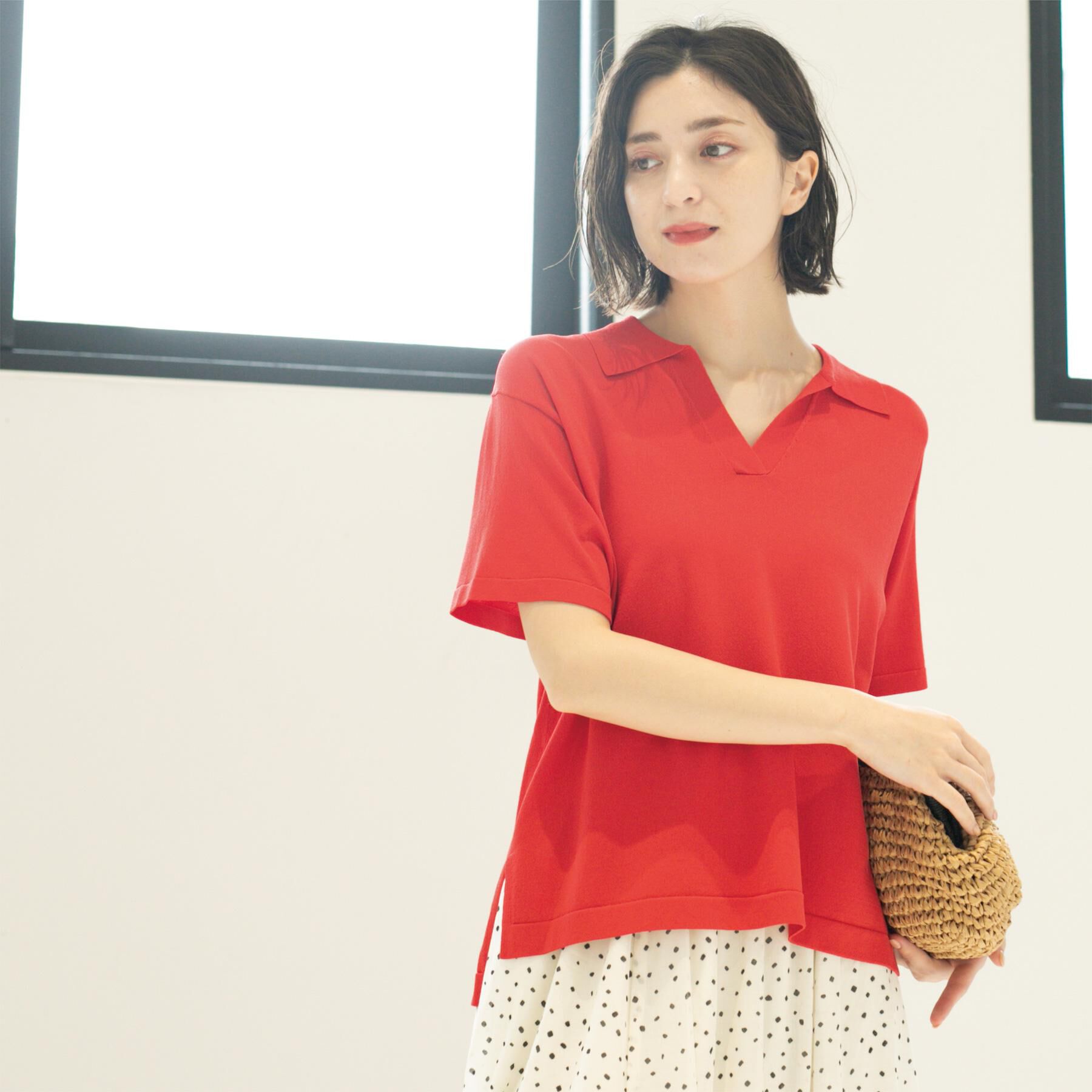 OPAQUE.CLIP「スキッパーニット【UV/接触冷感/抗ピル/洗濯機洗い可】」|ニット・セーター|