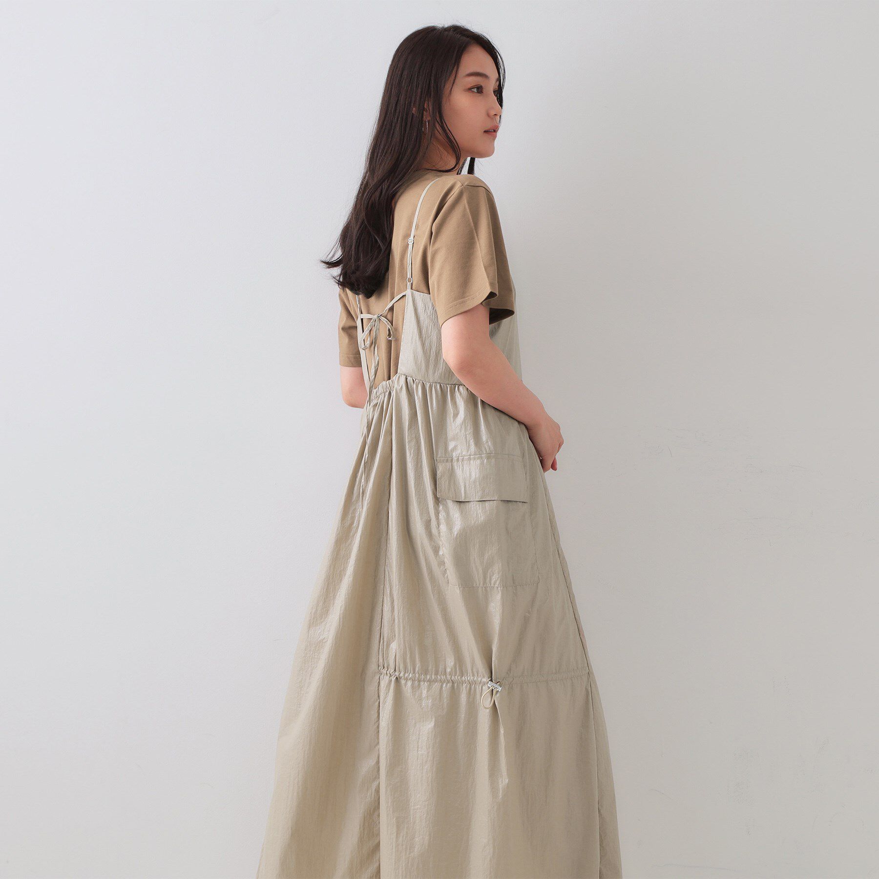 OPAQUE.CLIP「デザインキャミワンピース【洗濯機洗い可】」|ワンピース|