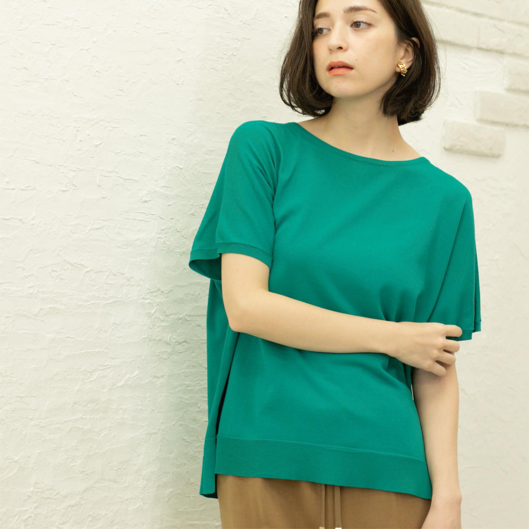 OPAQUE.CLIP「《6色展開/S-LLサイズ》ドルマンスリーブニット【UV/接触冷感/洗濯機洗い可/抗ピル】」|ニット・セーター|