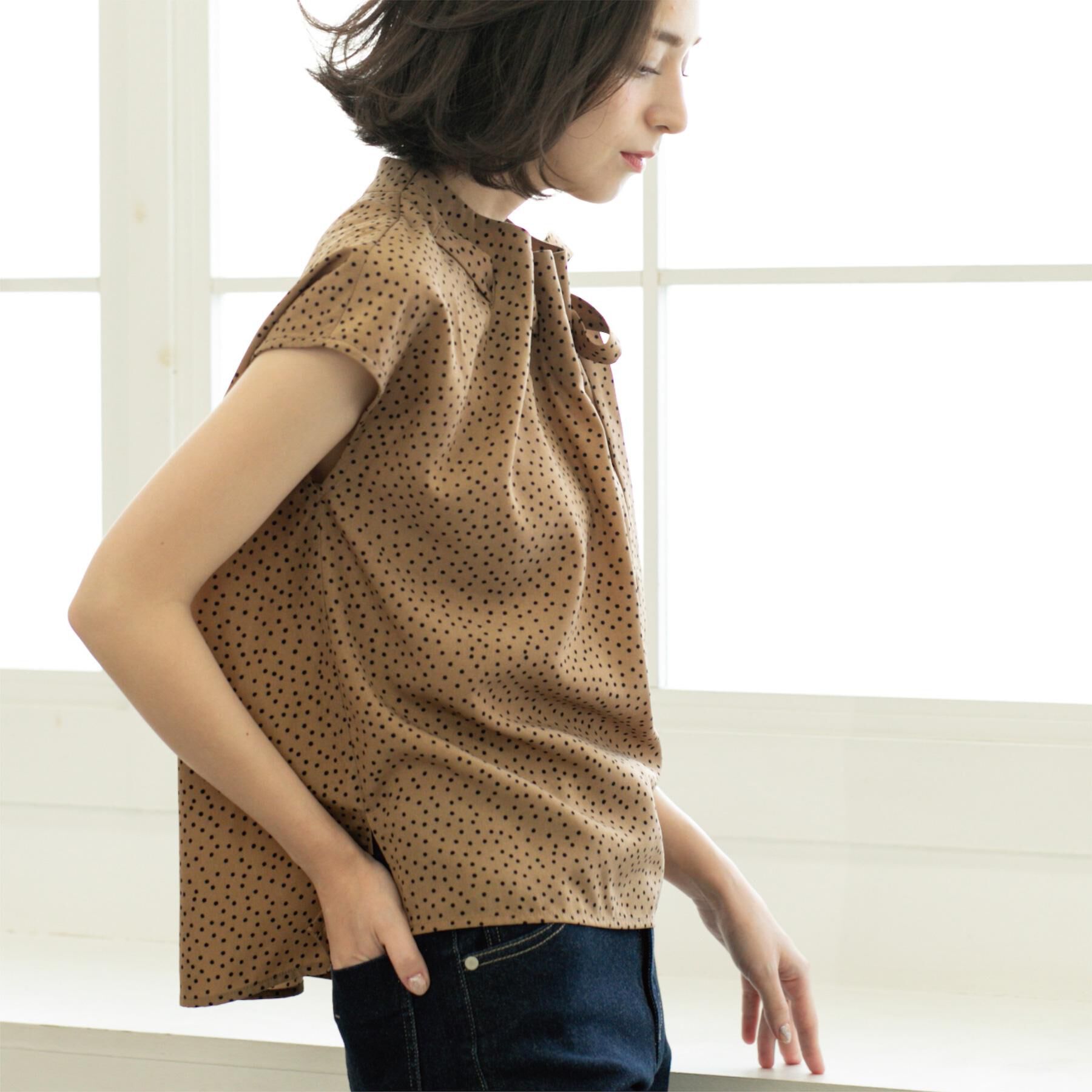 OPAQUE.CLIP「ラッピングボウタイドットブラウス【洗濯機洗い可】」|シャツ・ブラウス|