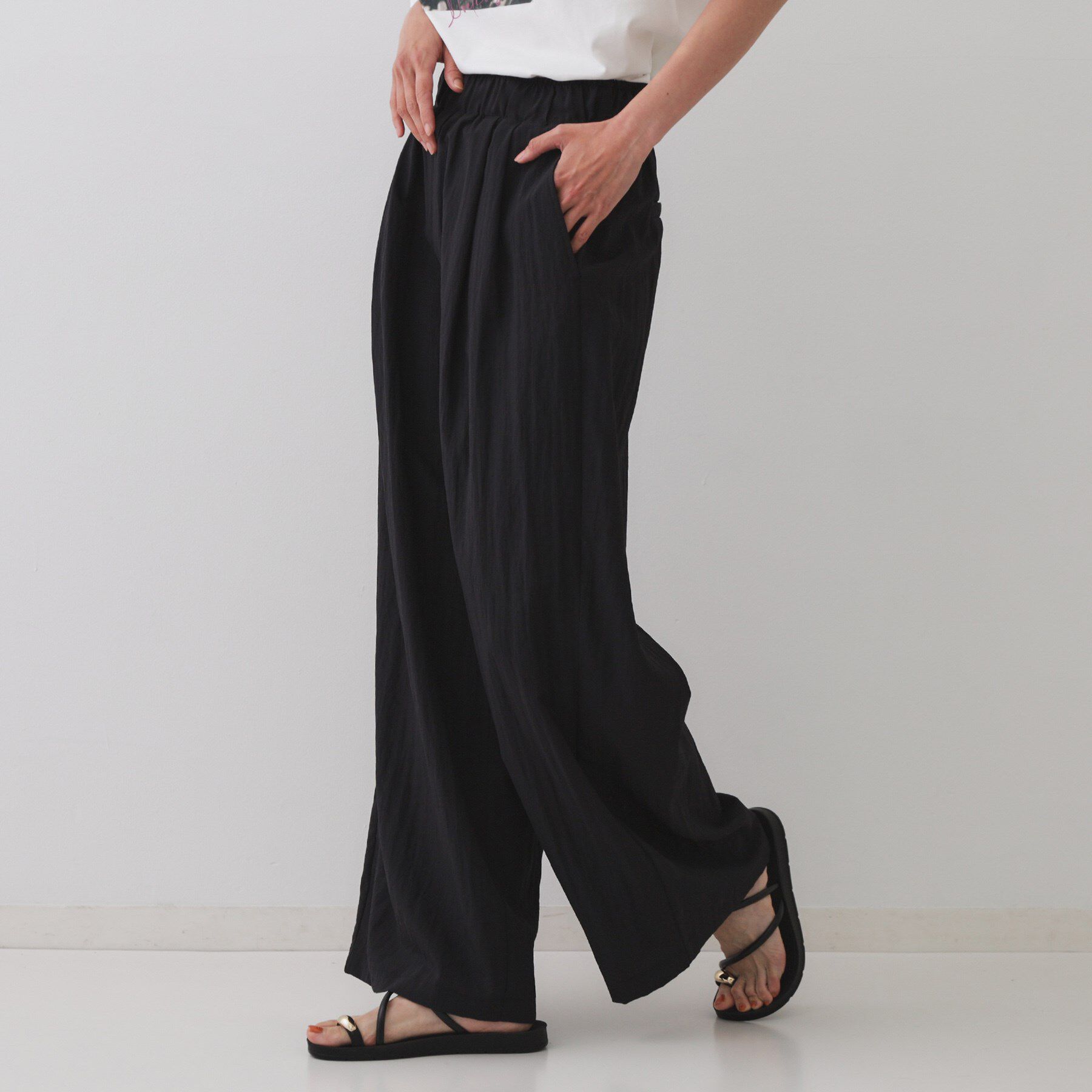 OPAQUE.CLIP「ナイロン混イージーワイドパンツ【洗濯機洗い可】」|その他|